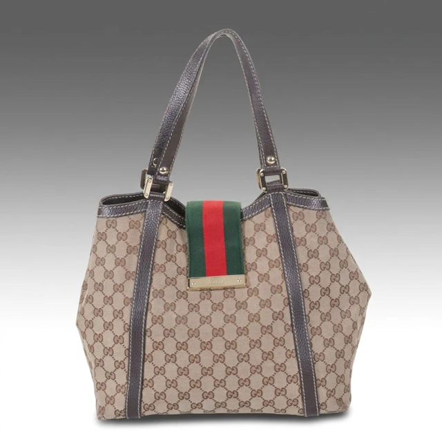 Gucci New Ladies Web Hobo Shoulder Bag in Brown GG Canvas and Brown Leather