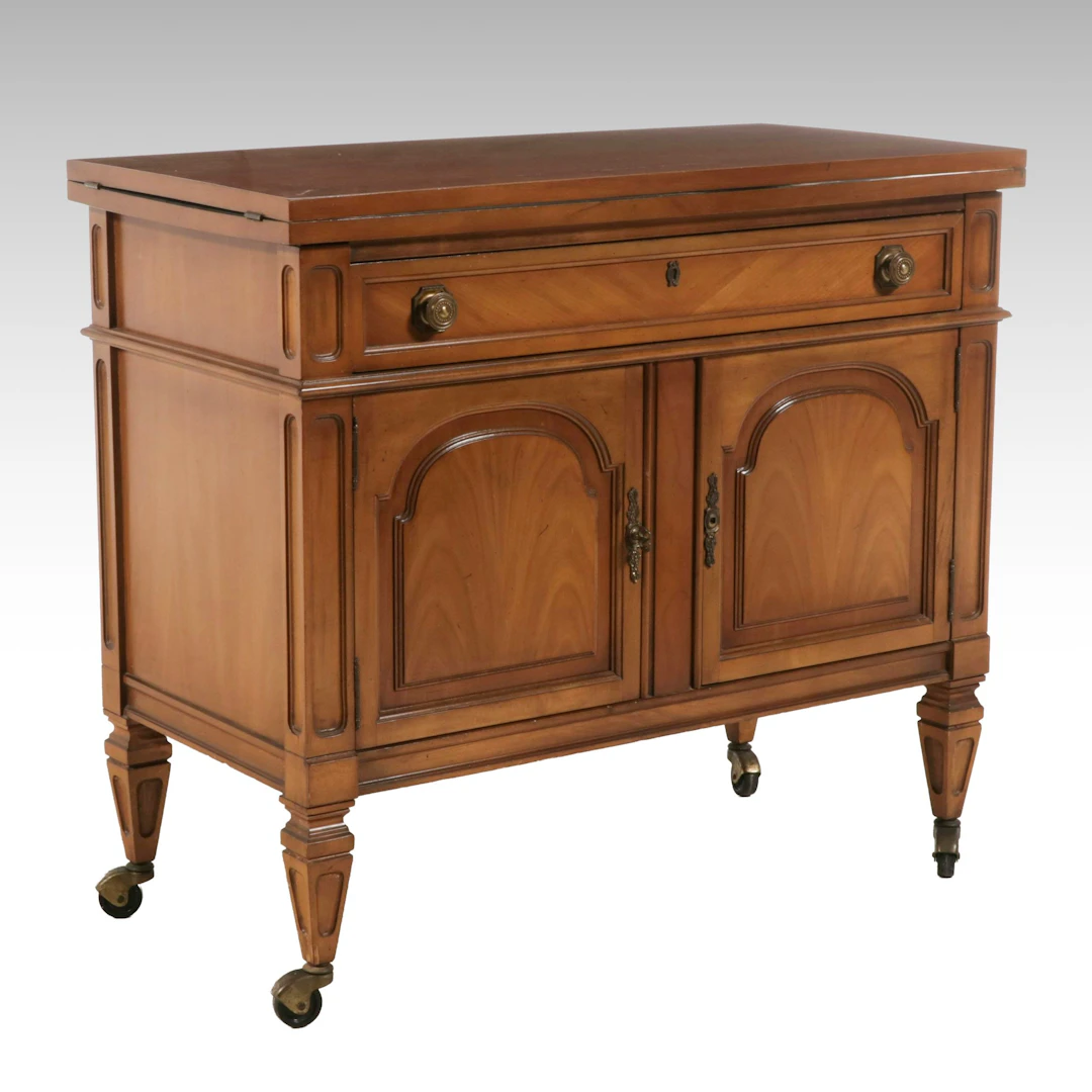 United Furniture Style Flip-Top Server Dry Bar Cabinet, Mid to Late