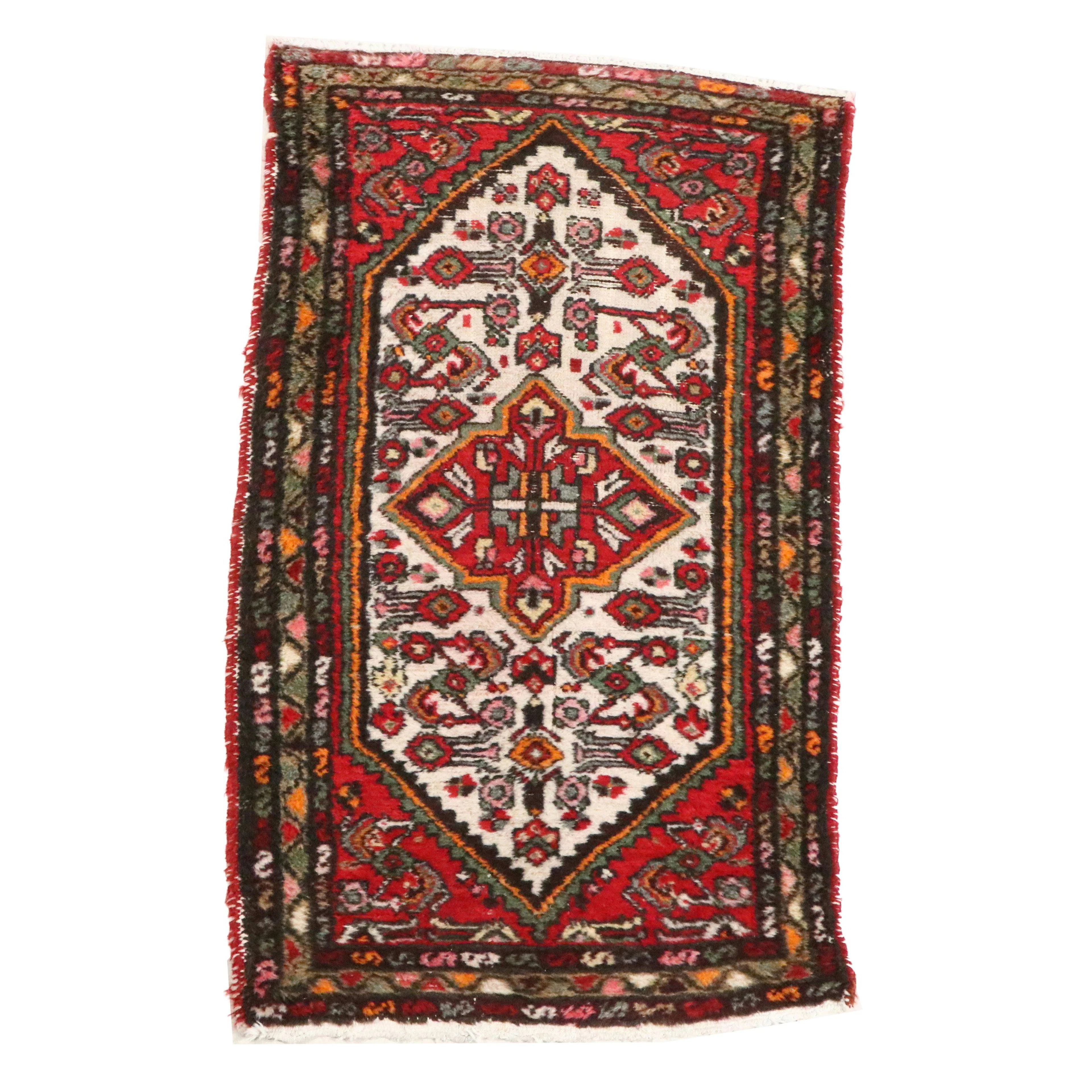 2'4 x 3'9 Hand-Knotted Persian Hamadan Style Accent Rug