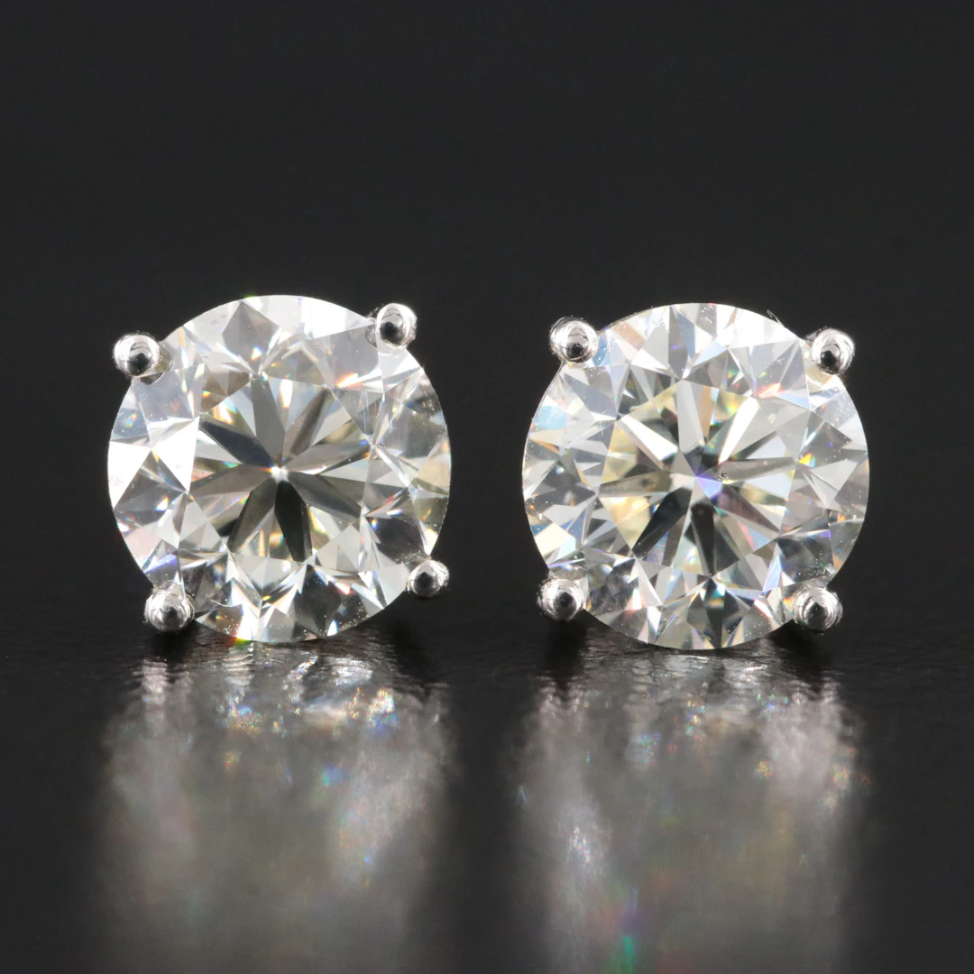 Platinum 3.00 CTW Diamond Stud Earrings