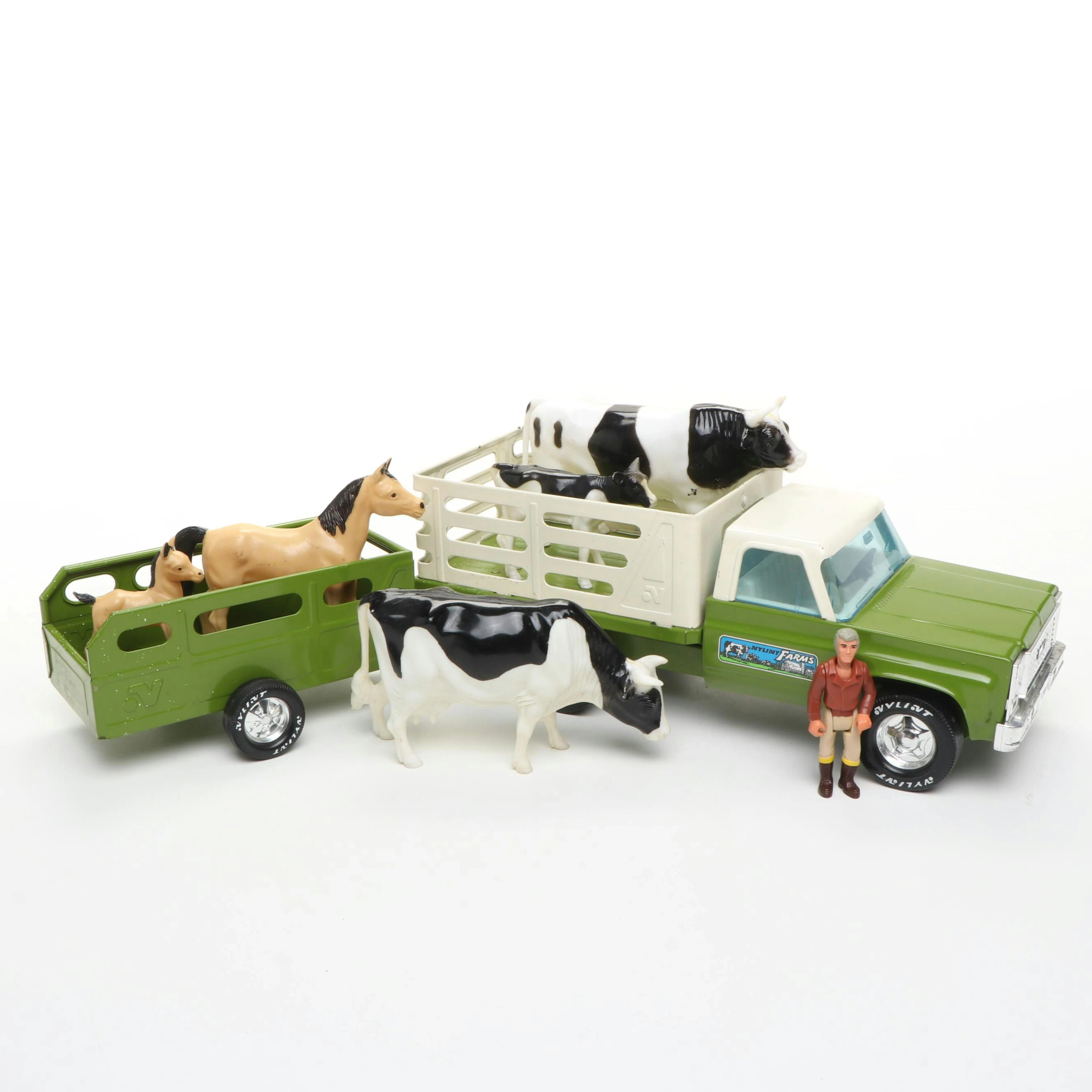 Nylint Farms Pressed Steel Toy Truck and Animals, Mid to Late 20th Century