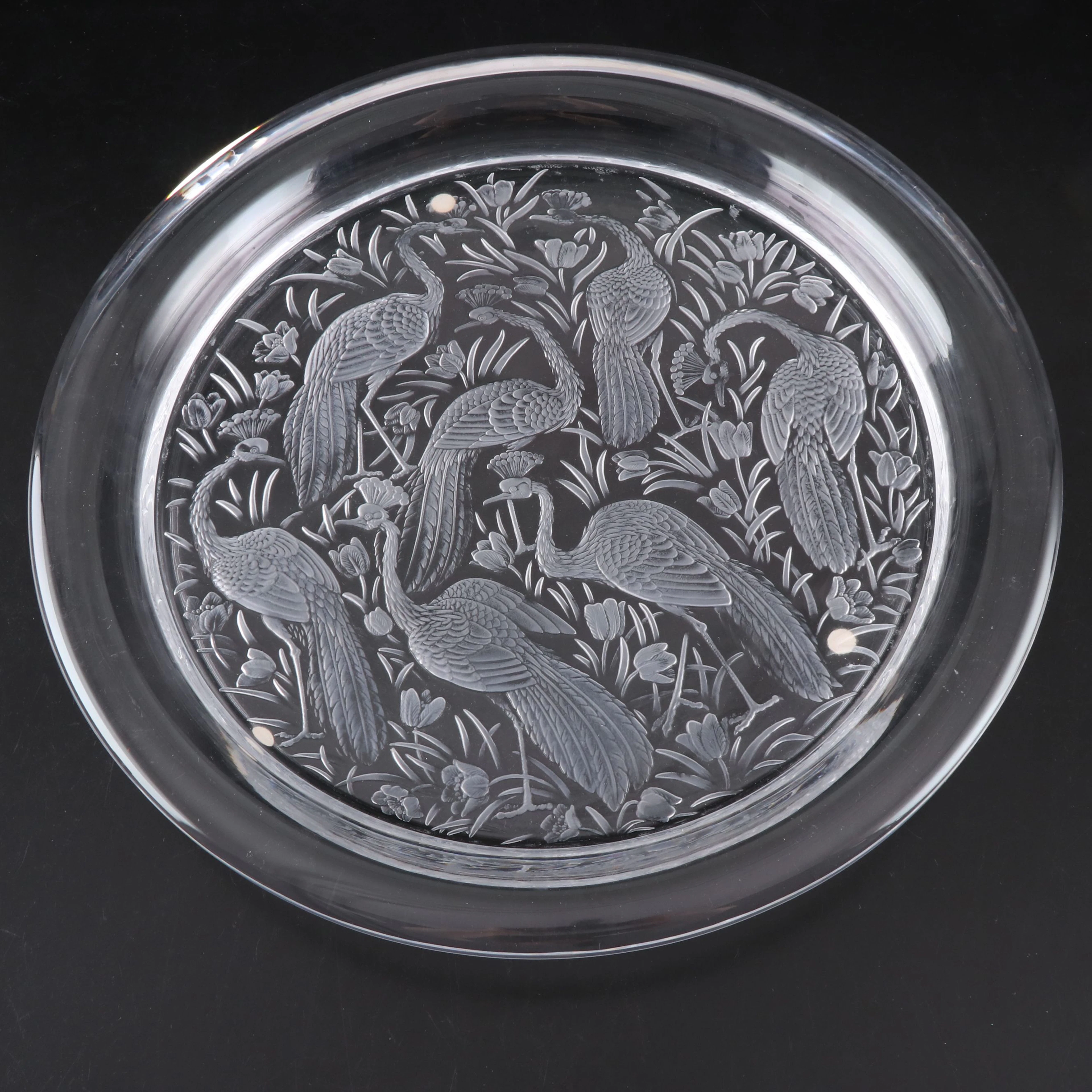 Lalique "Nigeria" Glass Plateau Cake Plate, Mid-20th Century