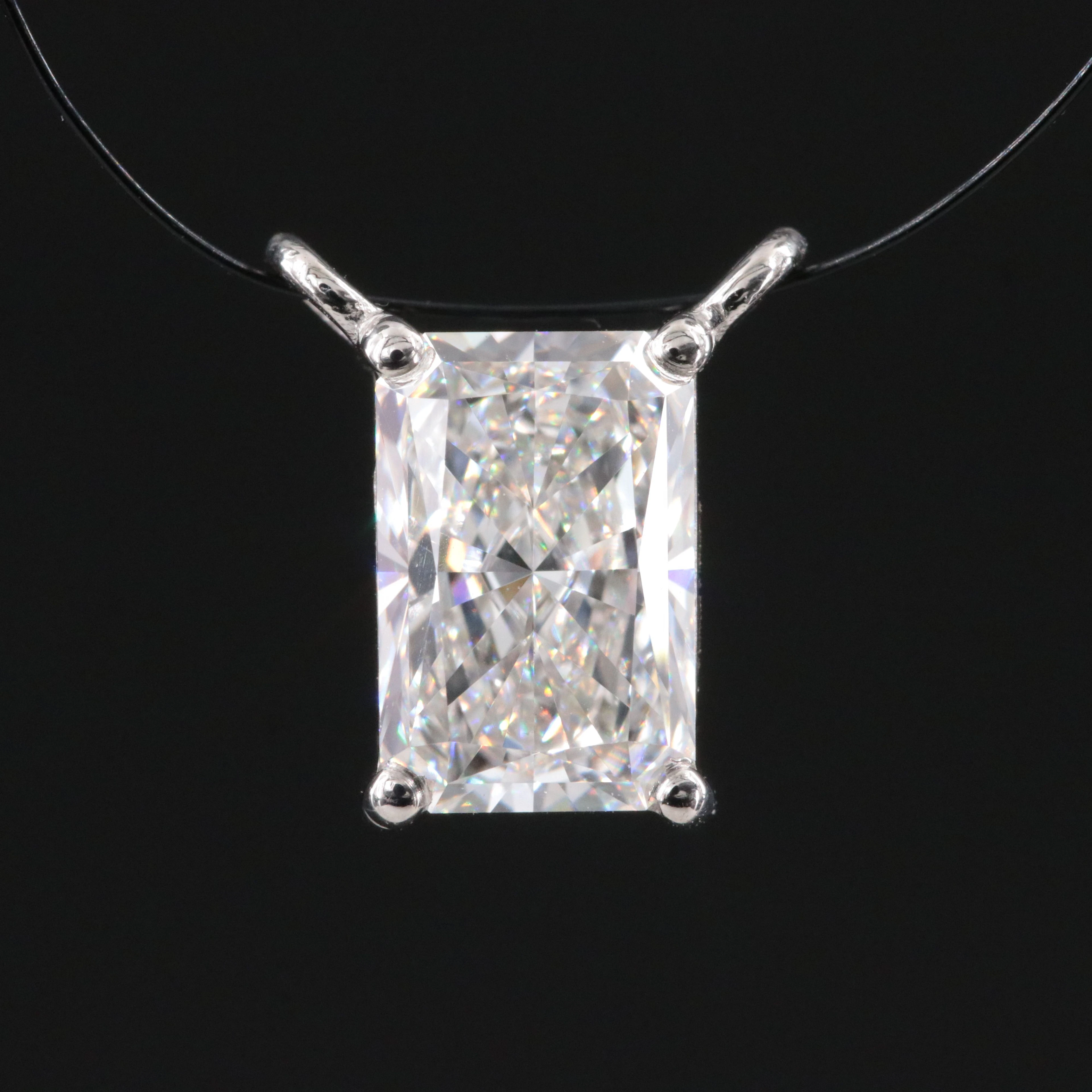 14K Pendant Setting with 1.24 CT Lab Grown Diamond and IGI Report