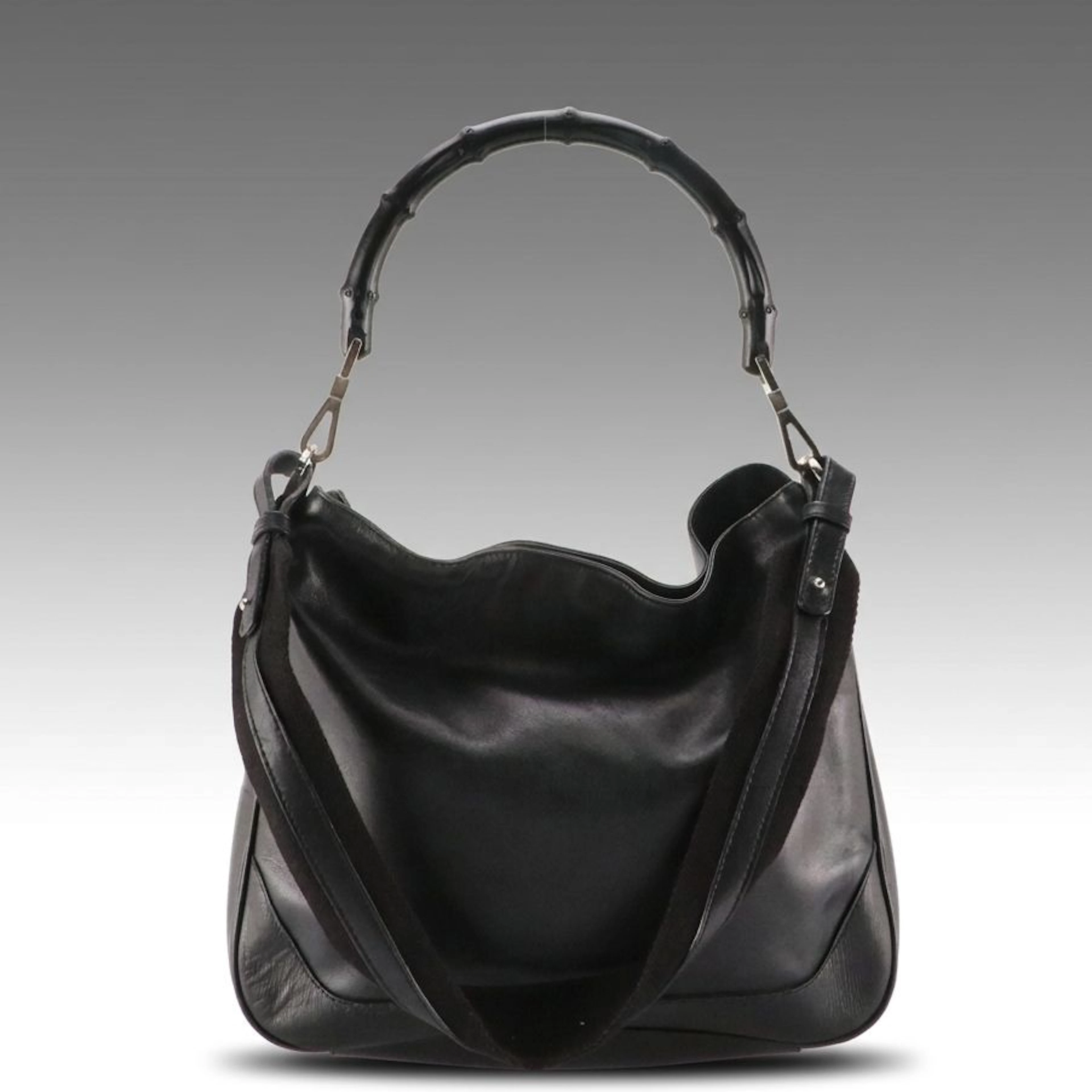 Gucci Bamboo Black Leather Two-Way Bag