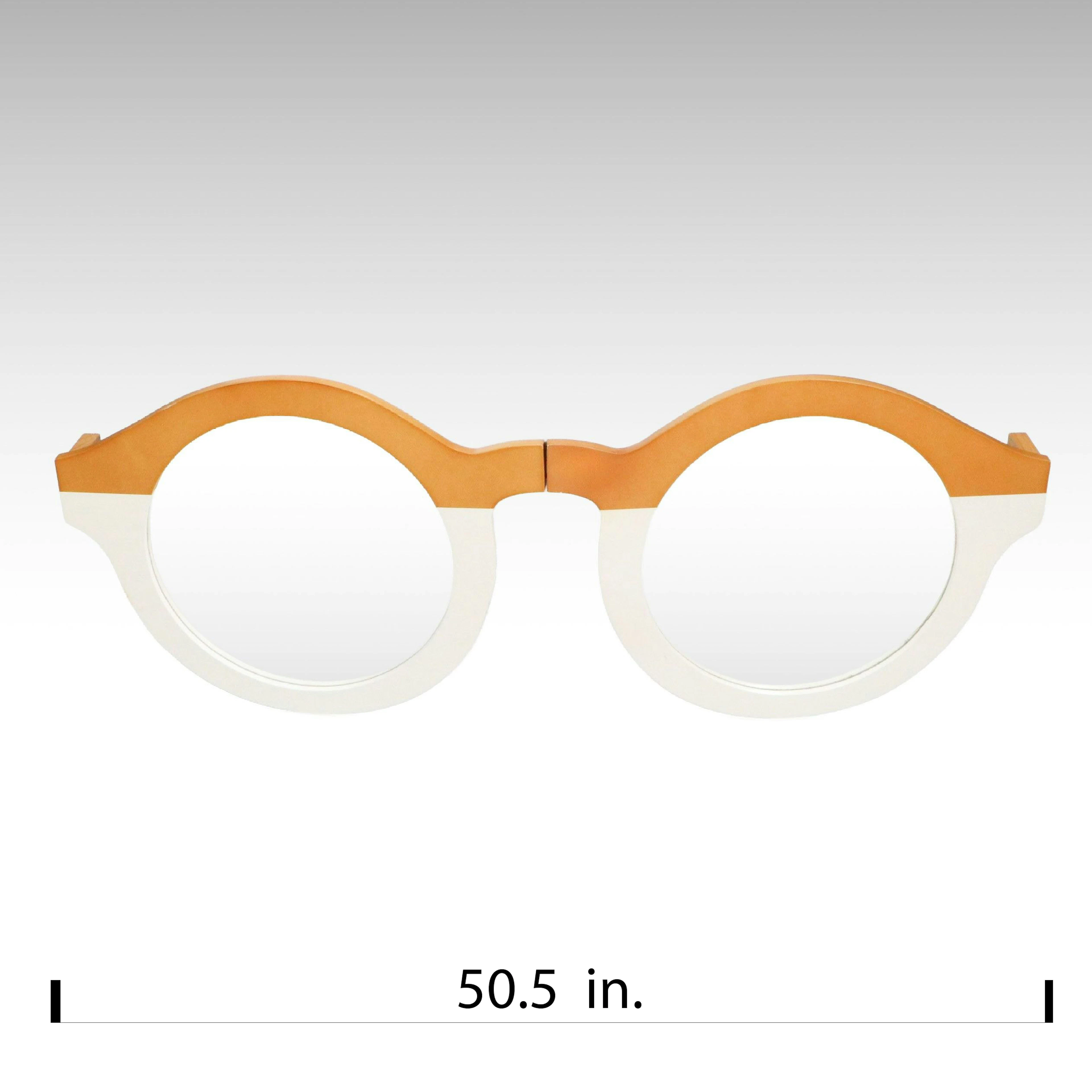 Parcel-Painted Wood Novelty Oversize Eyeglasses Wall Mirror