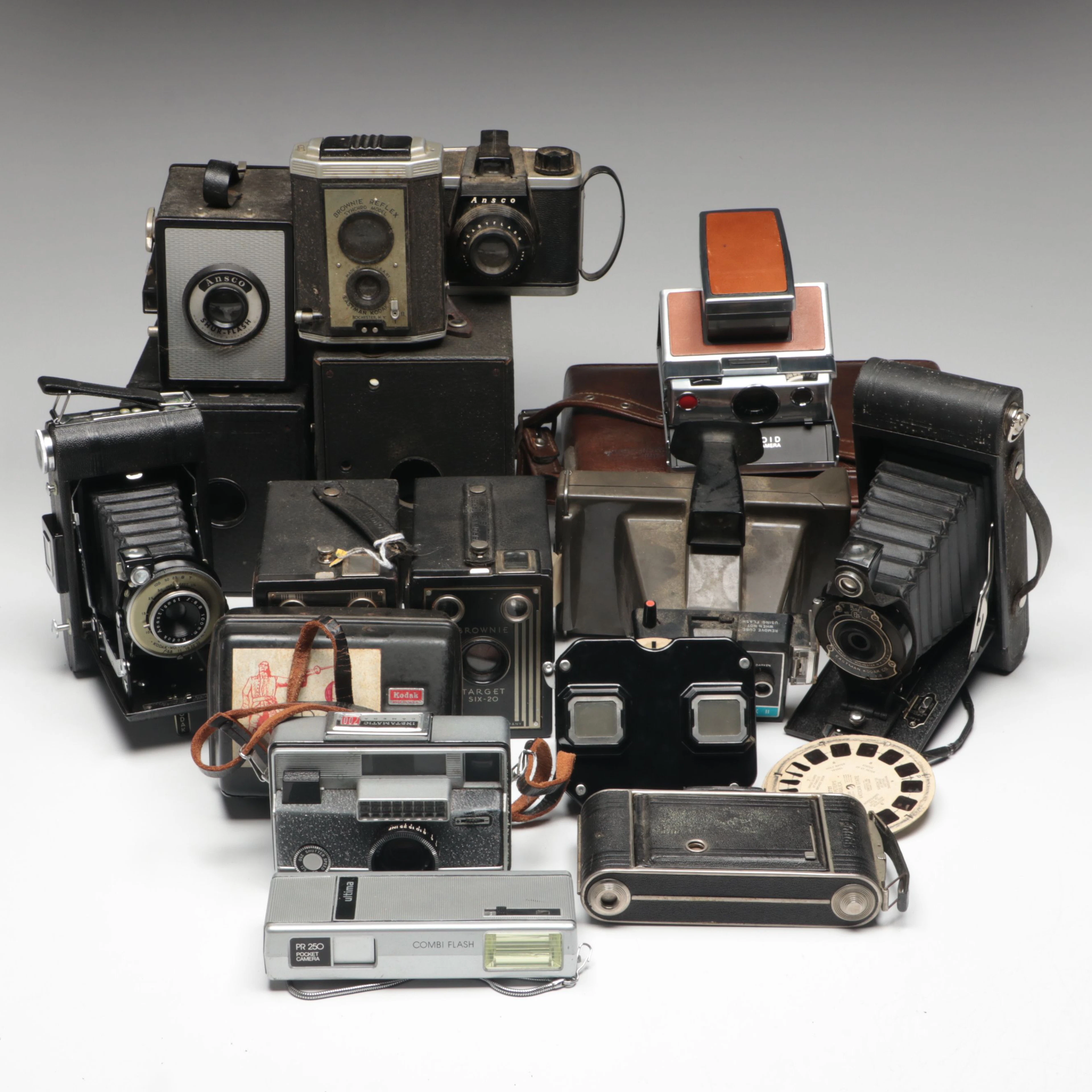 Polaroid SX-70 Land Camera, Ansco Shur-Flash, and More Vintage Film Cameras