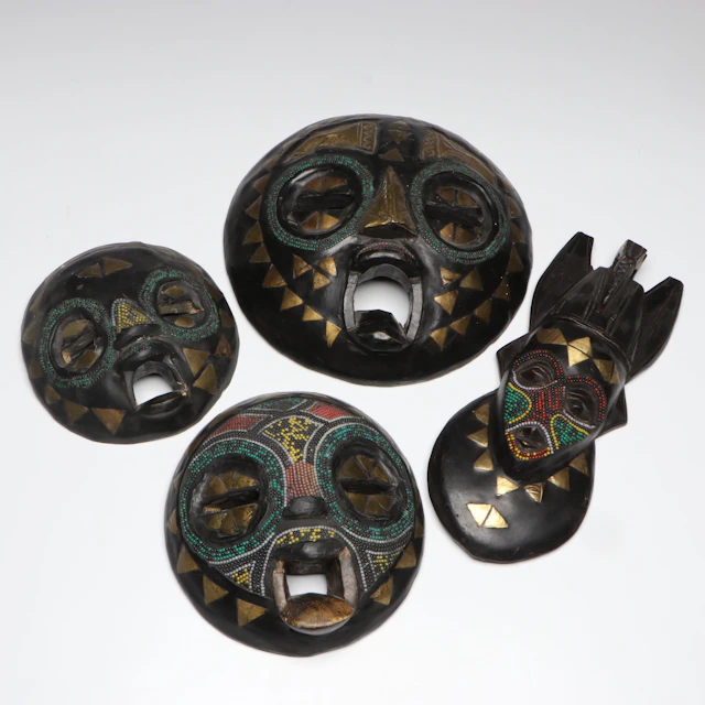 Ghanaian Ashanti and Other West African Wooden Masks