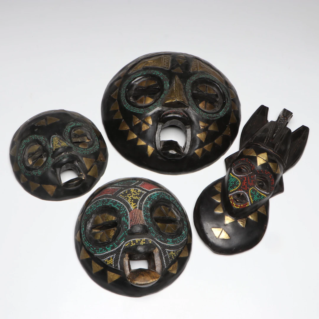 Ghanaian Ashanti and Other West African Wooden Masks