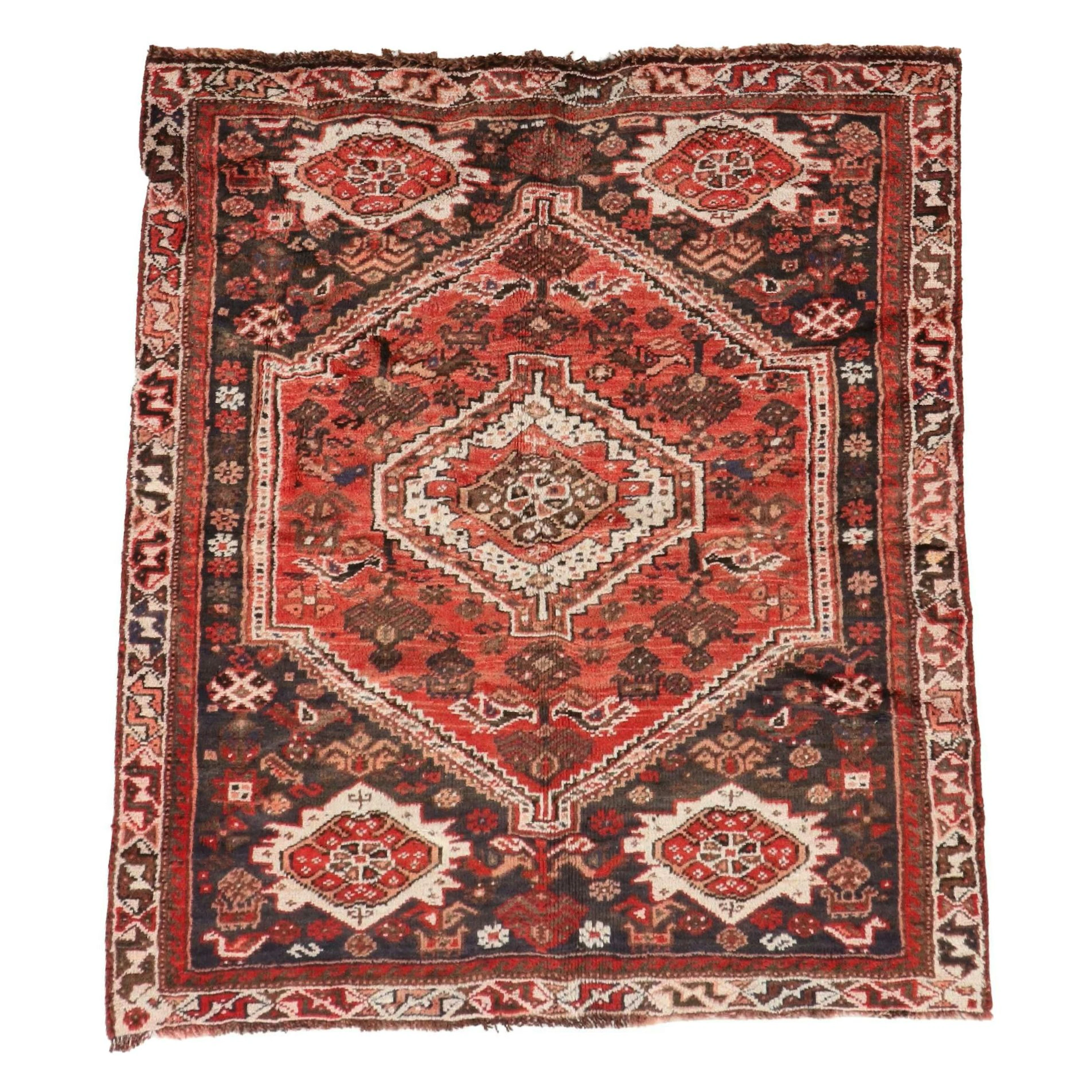 3'7 x 5'3 Hand-Knotted Persian Qashqai Area Rug