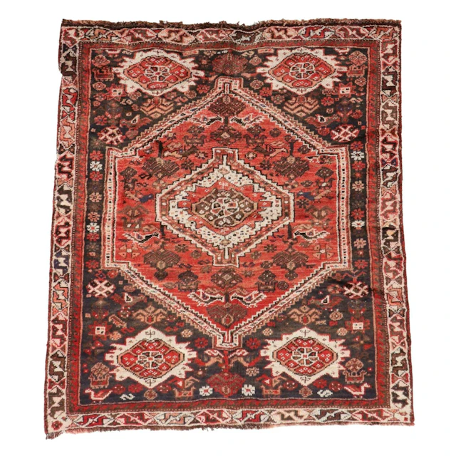 3'7 x 5'3 Hand-Knotted Persian Qashqai Area Rug