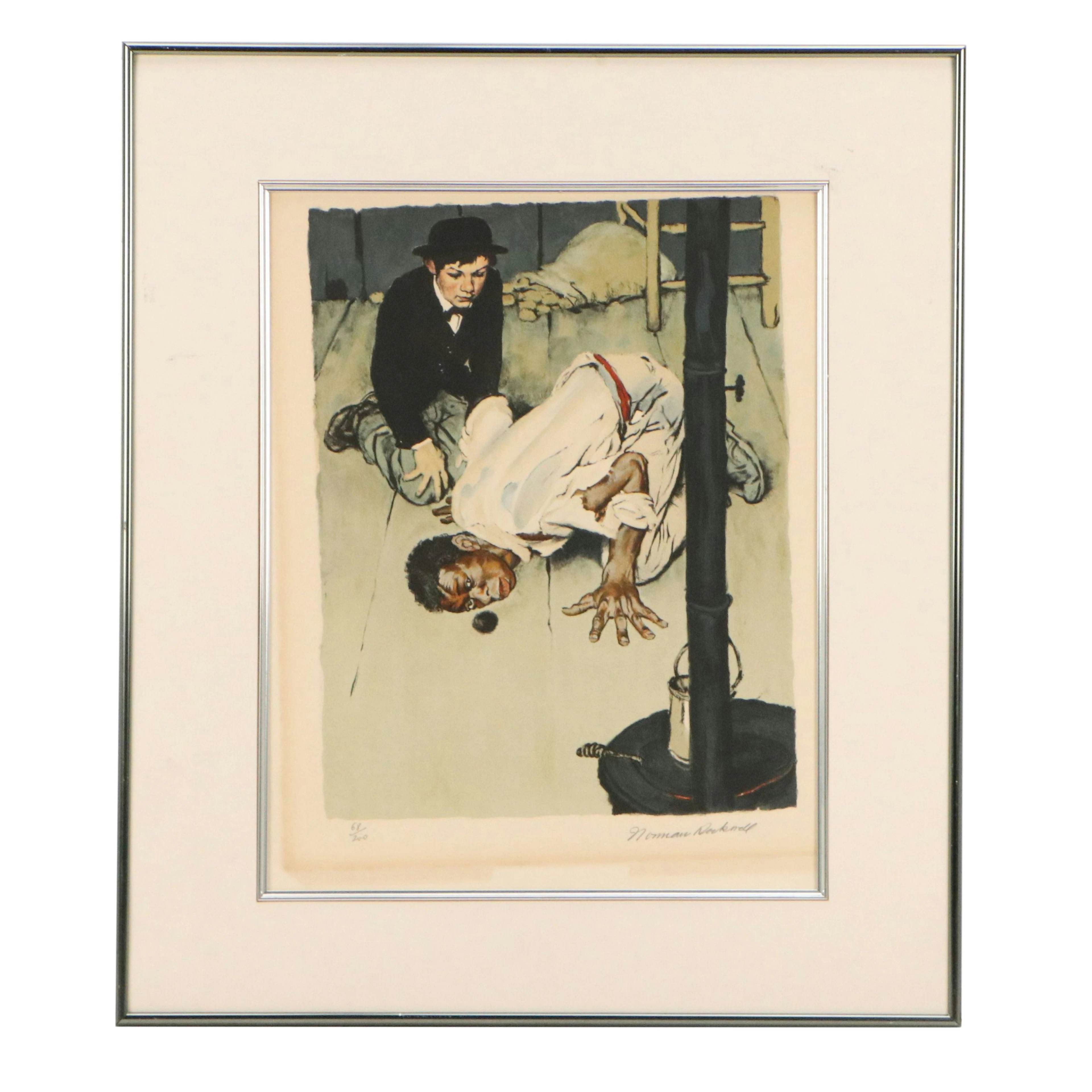 Norman Rockwell Lithograph "Jim Got Down on His Knees"