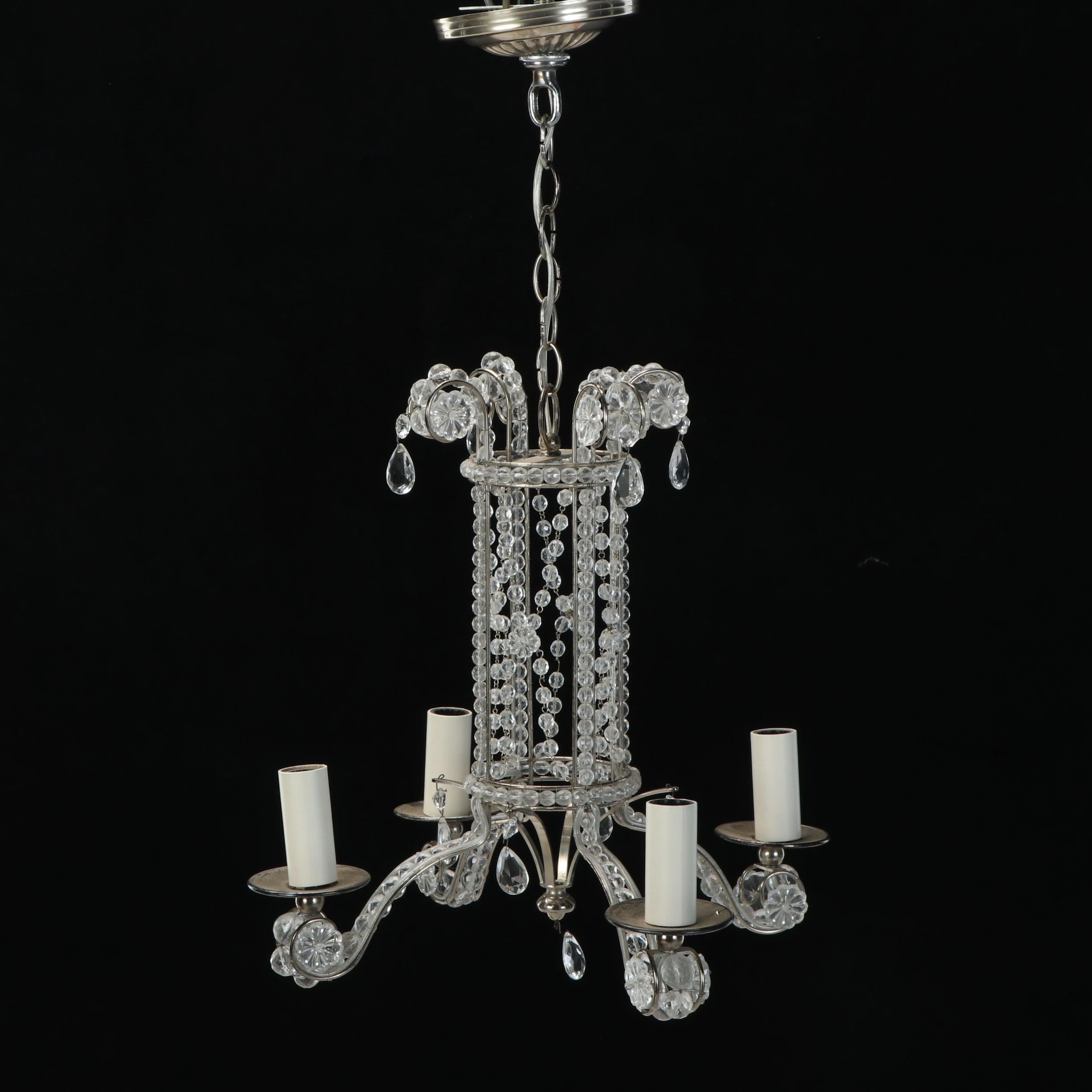 Contemporary Beaded Four-Arm Chandelier