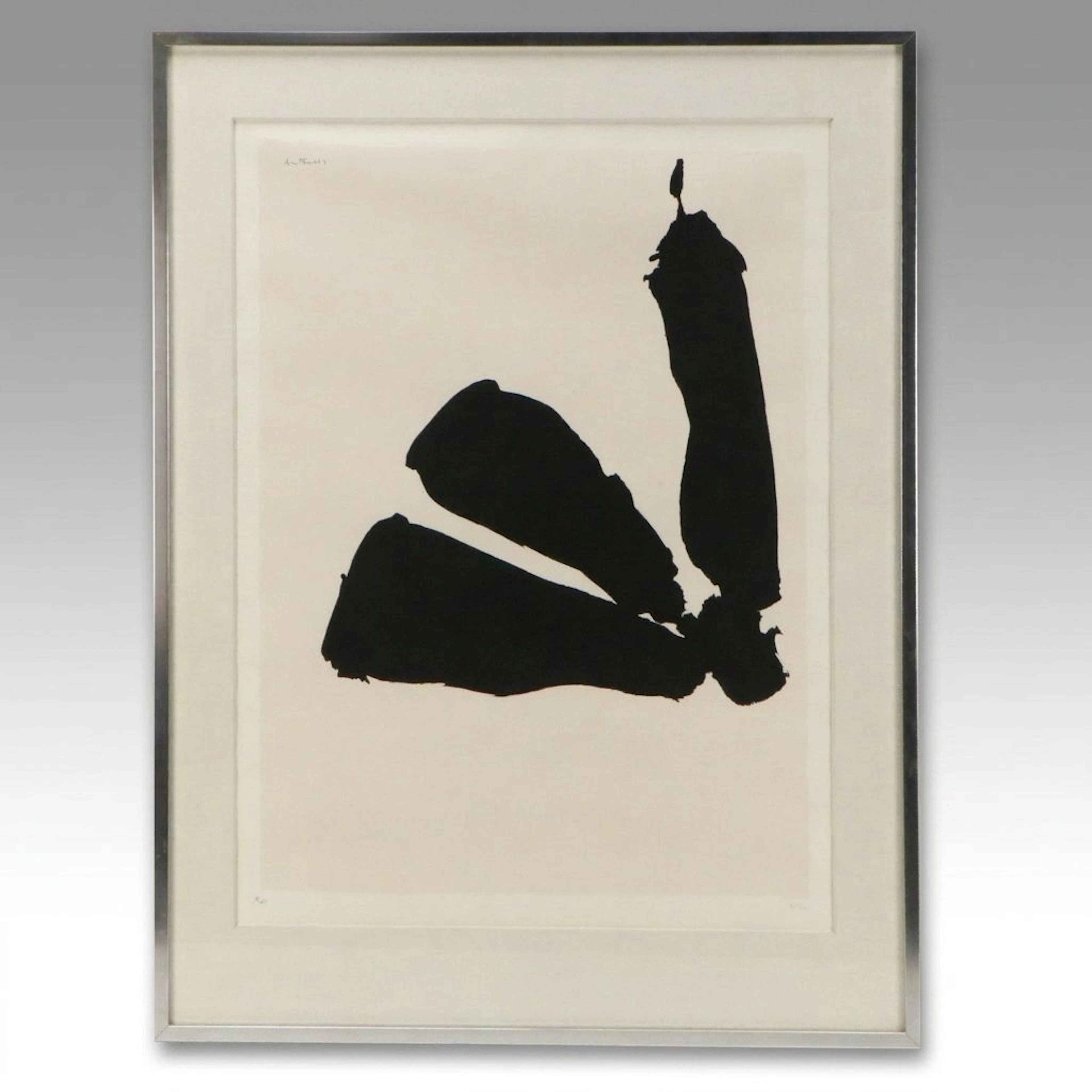 Robert Motherwell Abstract Expressionist Serigraph "Africa Plate 8," 1970