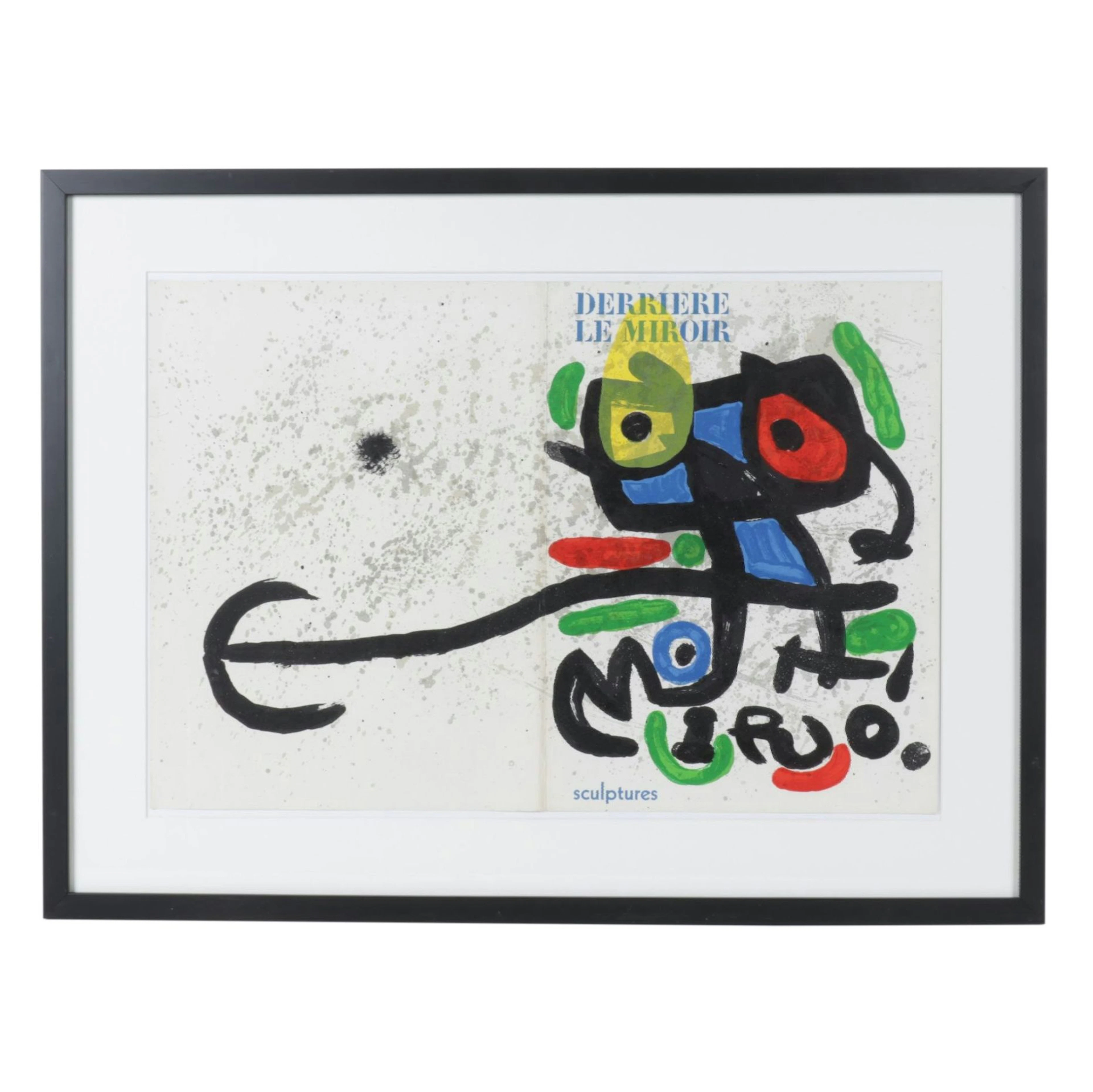 Joan Miró Double Page Color Lithograph Cover of "Derrière le Miroir," 1970