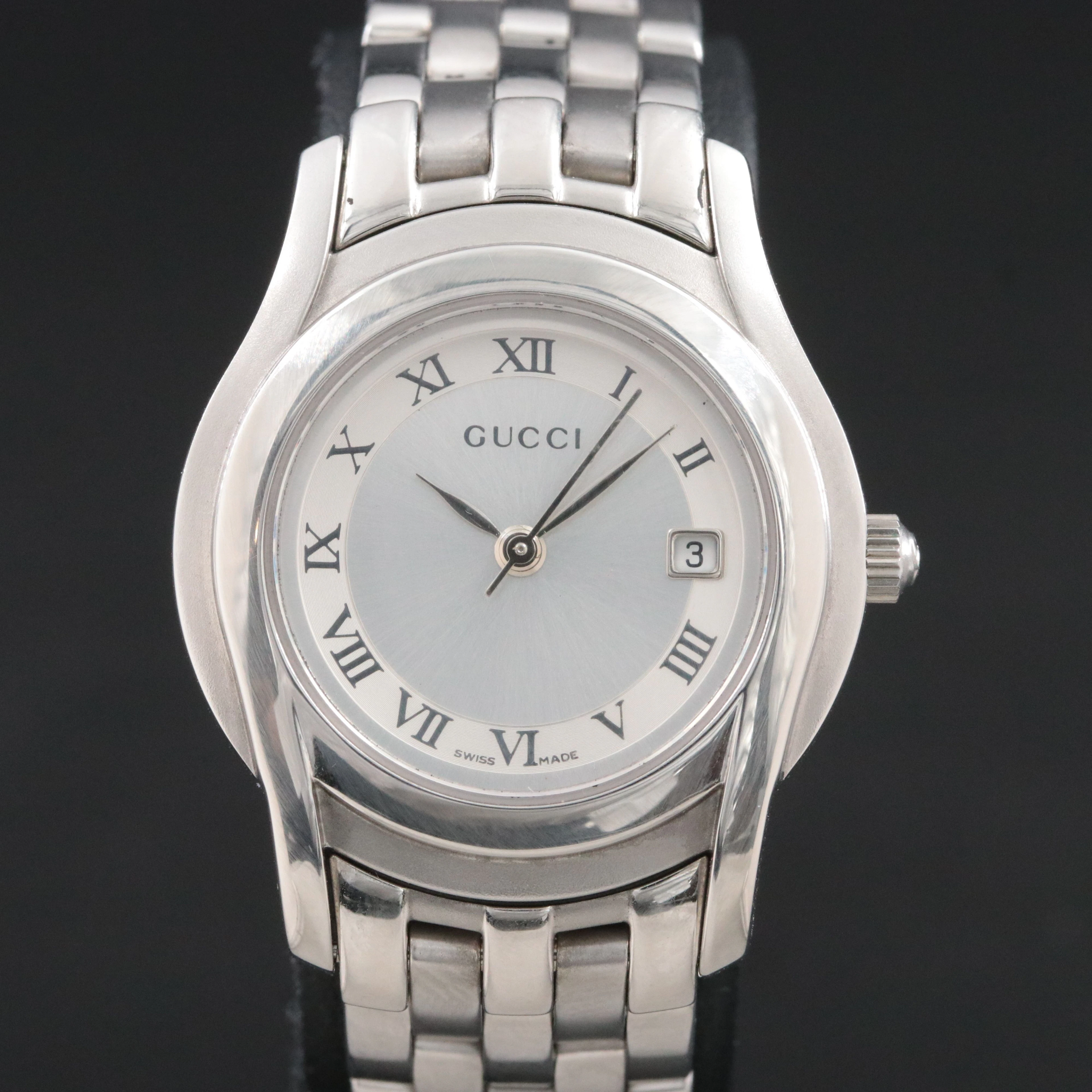 Gucci 5500L "G Class" Stainless Steel Swiss Quartz Dress Watch