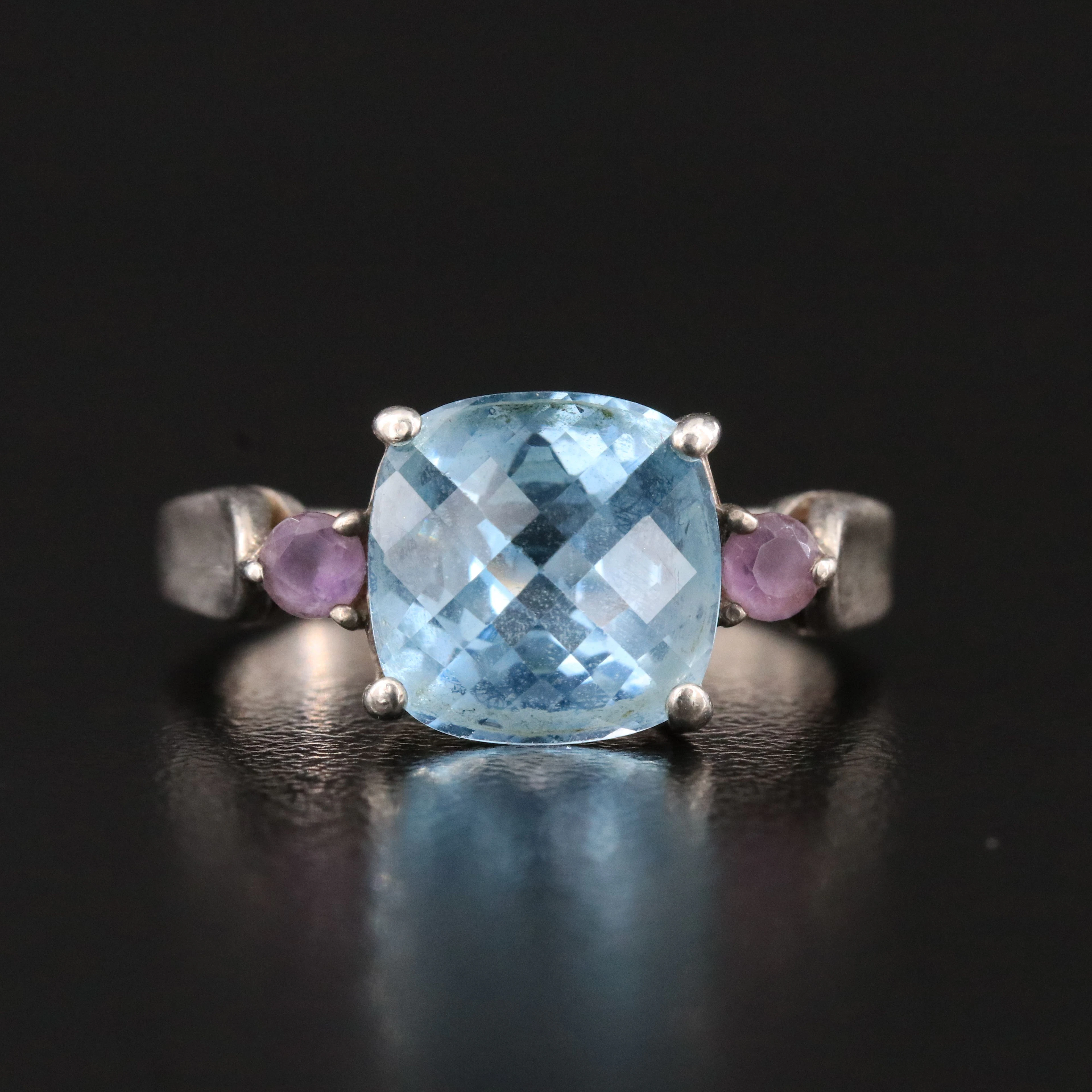 Sterling Topaz and Amethyst Ring