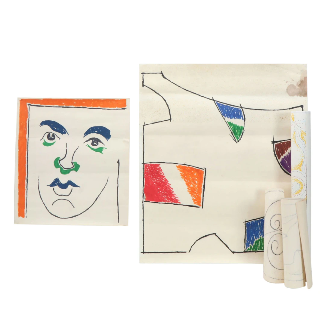 Achillo "Achi" Sullo Marker Drawings, Mid to Late 20th Century