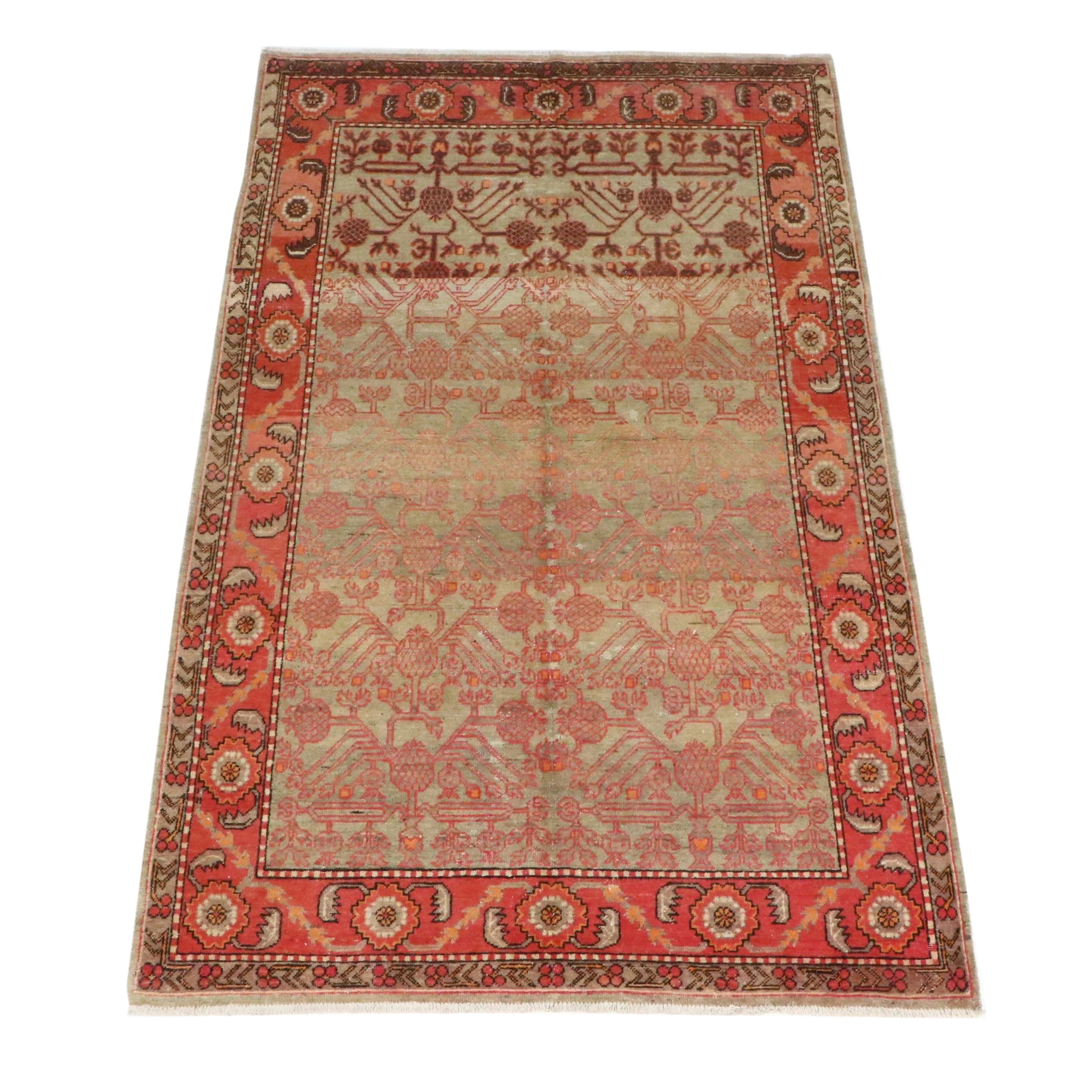 3'10 x 4'9 Hand-Knotted East Turkestan Khotan Area Rug