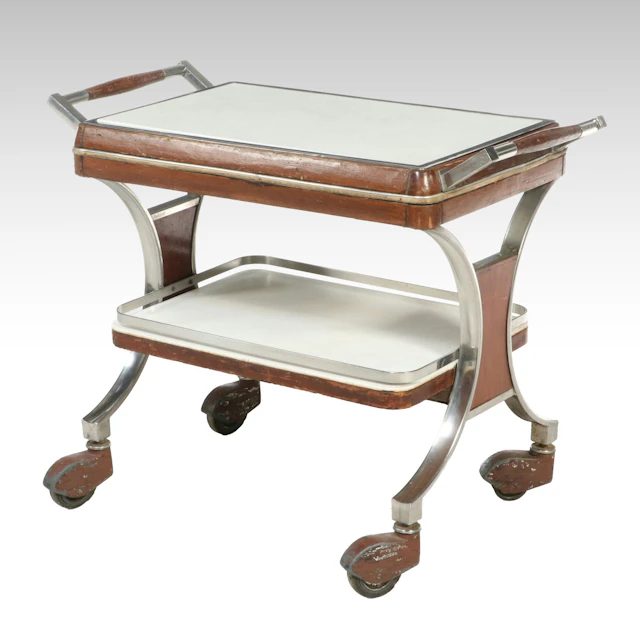 Art Deco Style Serving Cart, Mid to Late 20th Century