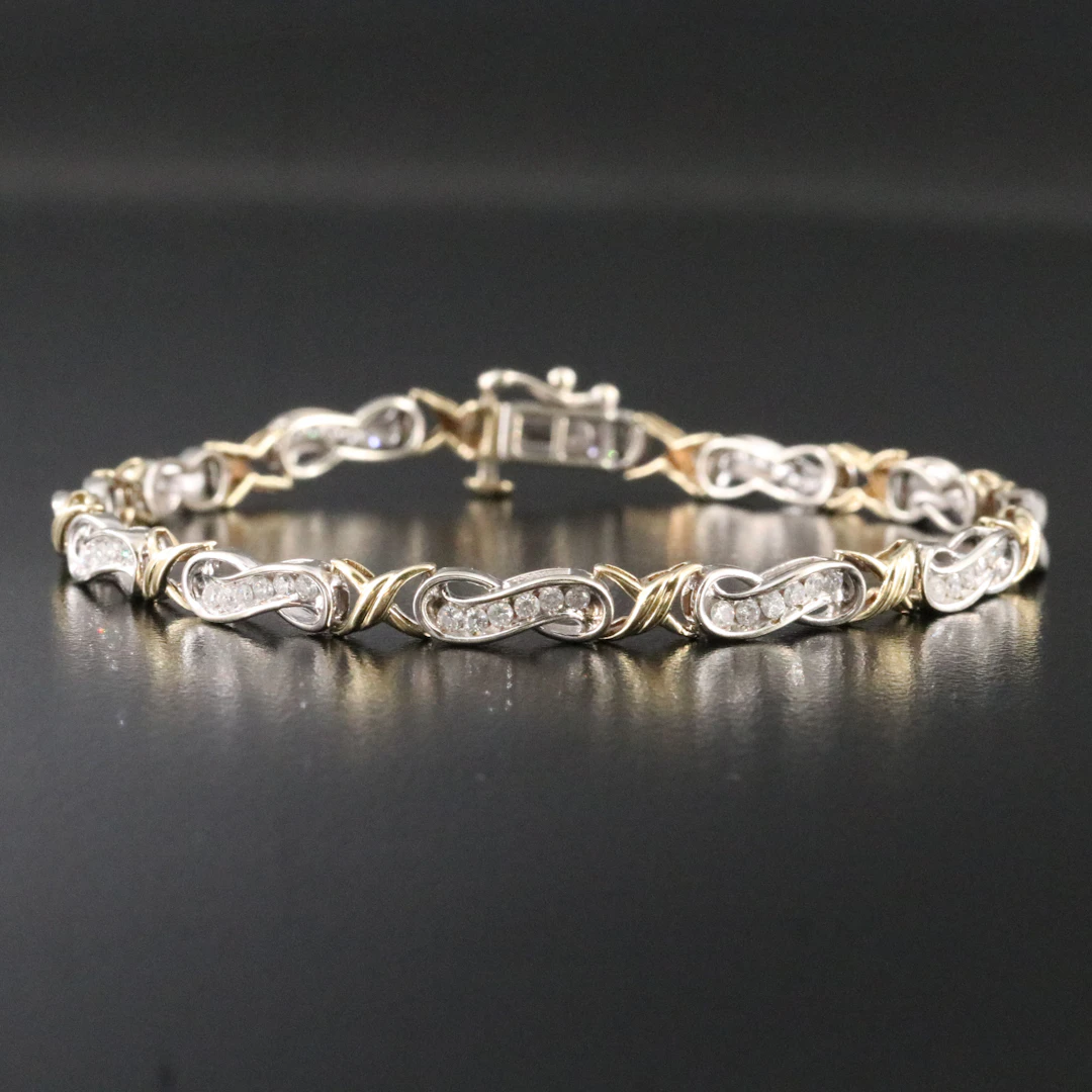 10K 1.16 CTW Diamond Two-Tone Bracelet