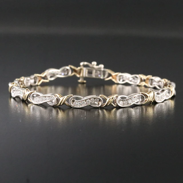 10K 1.16 CTW Diamond Two-Tone Bracelet