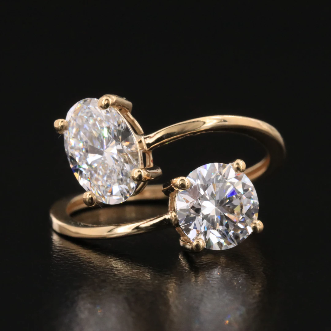 14K 2.61 CTW Lab Grown Diamond Bypass Ring with IGI Reports