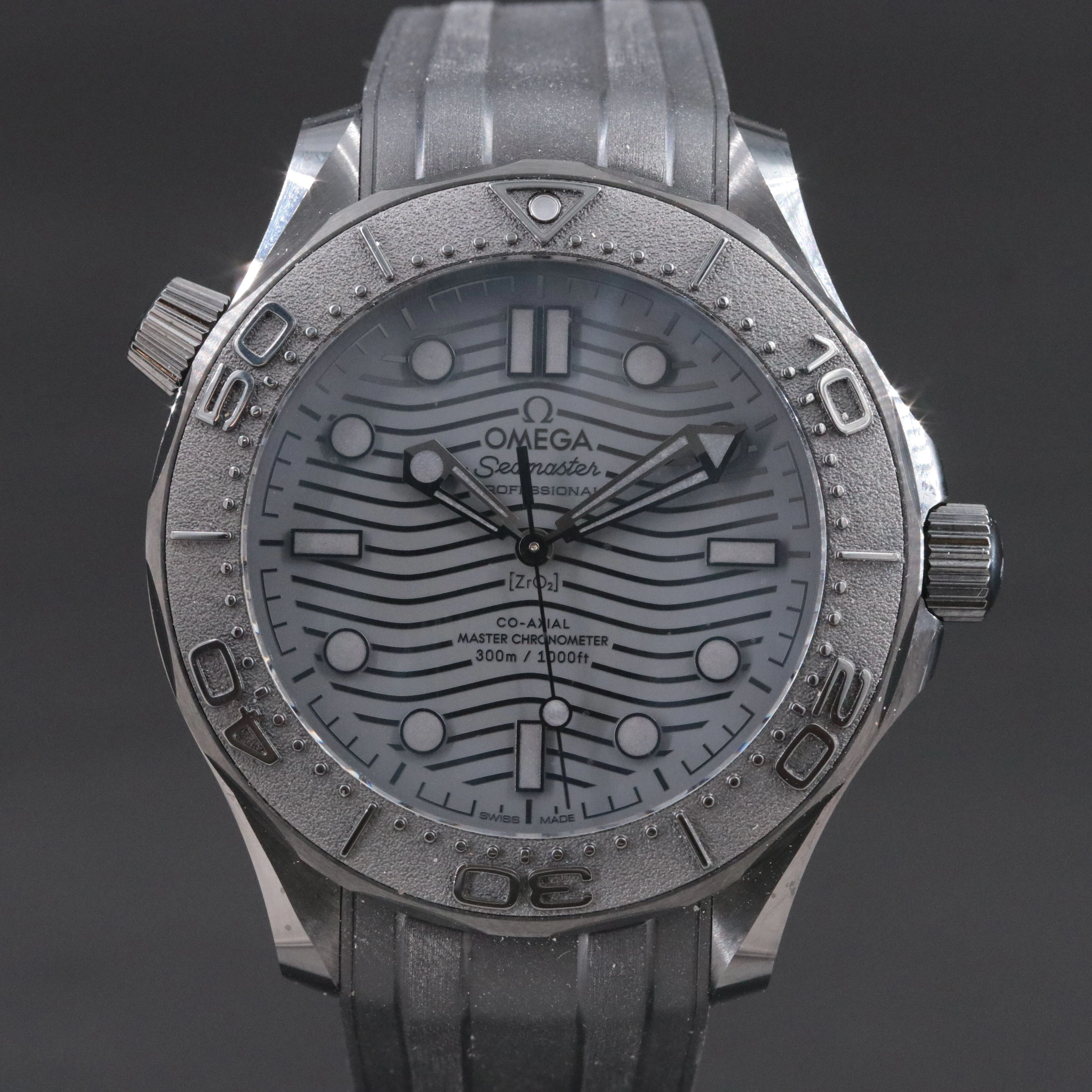 Omega Seamaster Diver 300M Black Ceramic Rubber Strap Watch