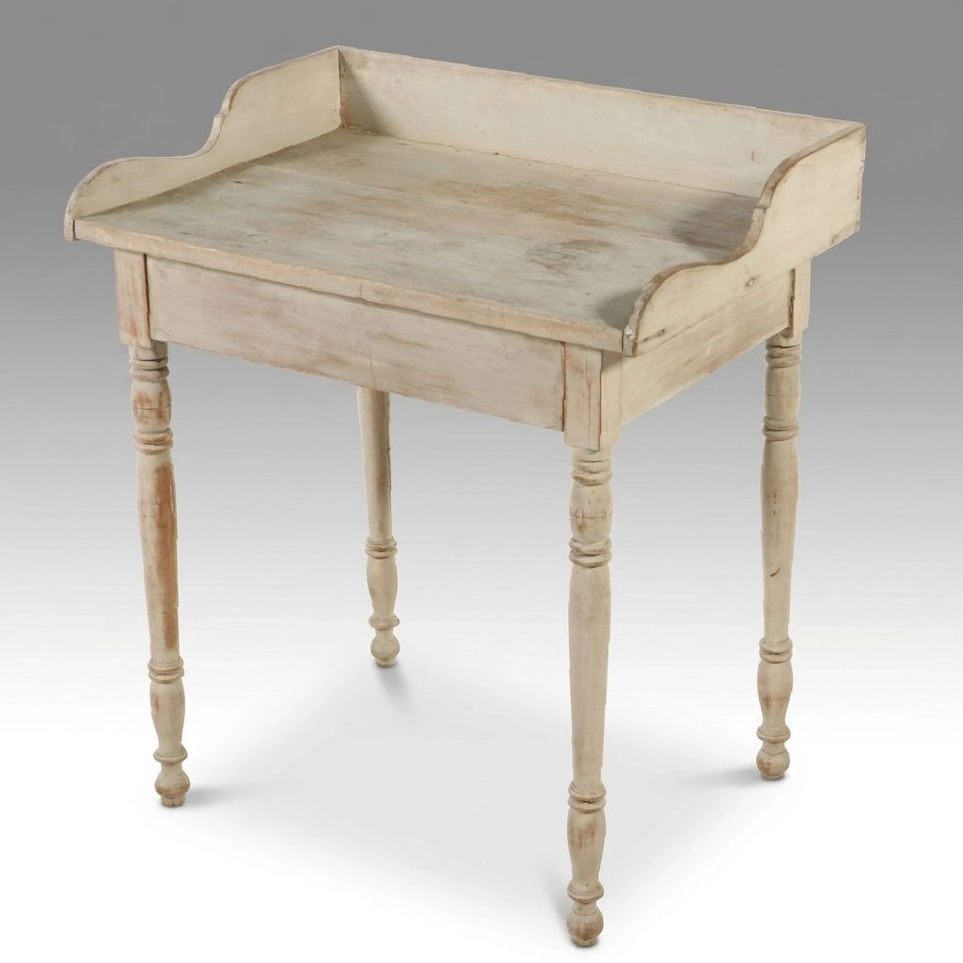 French Country Style Distressed Painted Wood Writing Desk