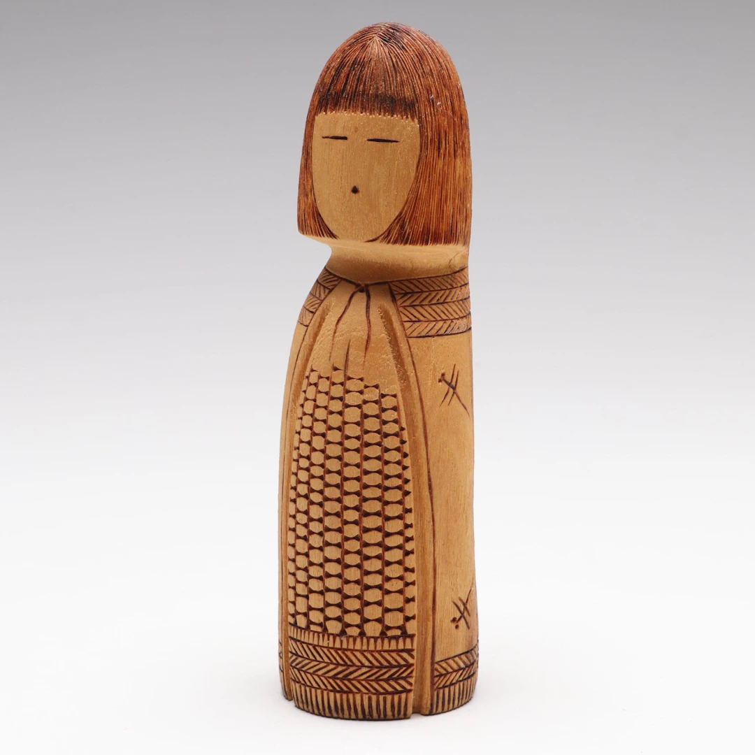 Alan Lewis Zuni Hand-Carved Cottonwood Corn Maiden