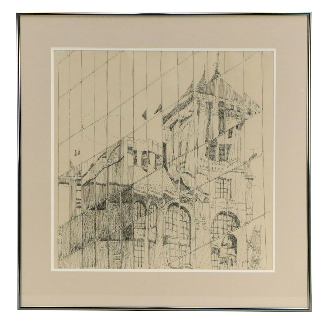 Jim Cantrell Ink Drawing "Gwynne Building," Circa Late 20th Century