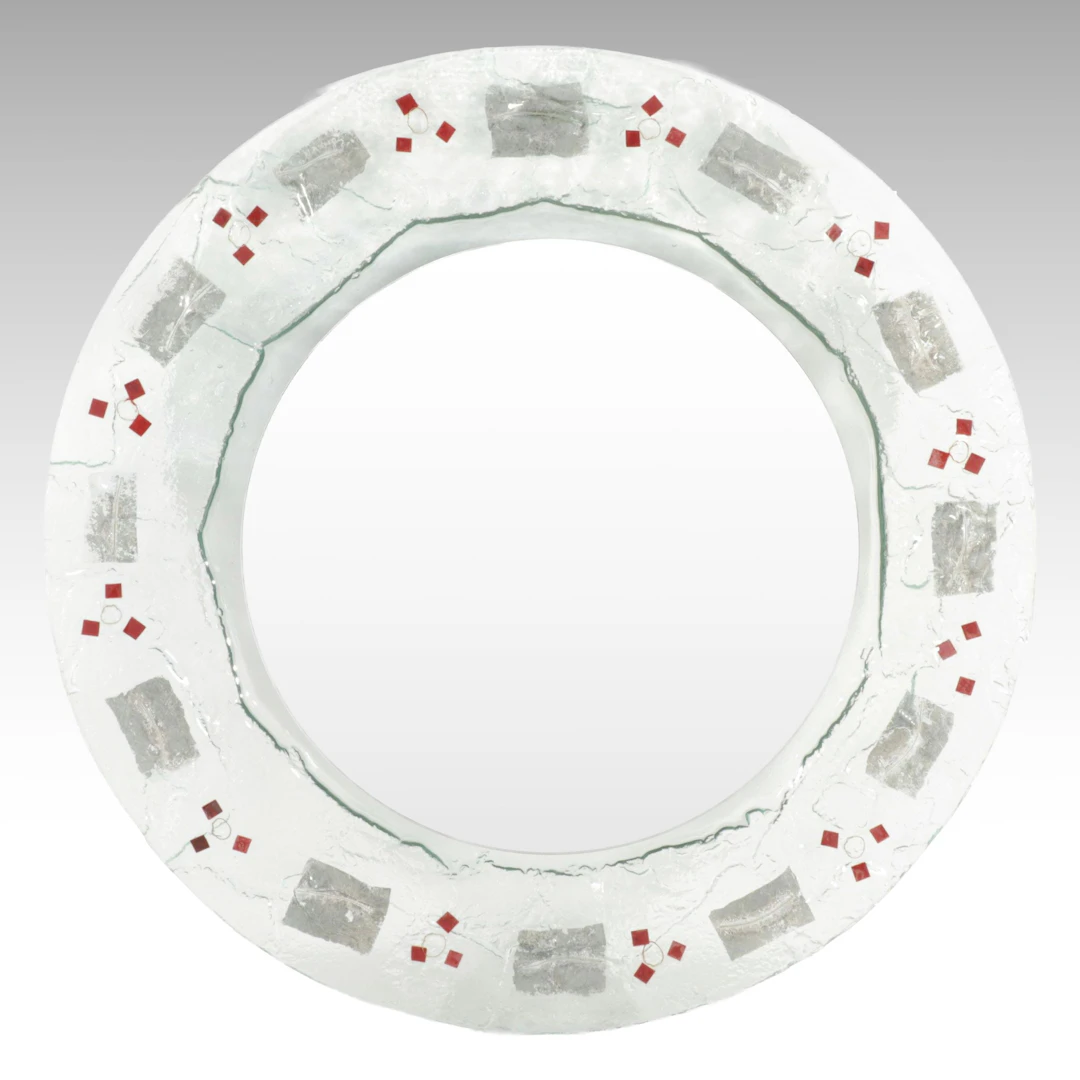 David Marshall Postmodern Frosted Mosaic Wall Mirror
