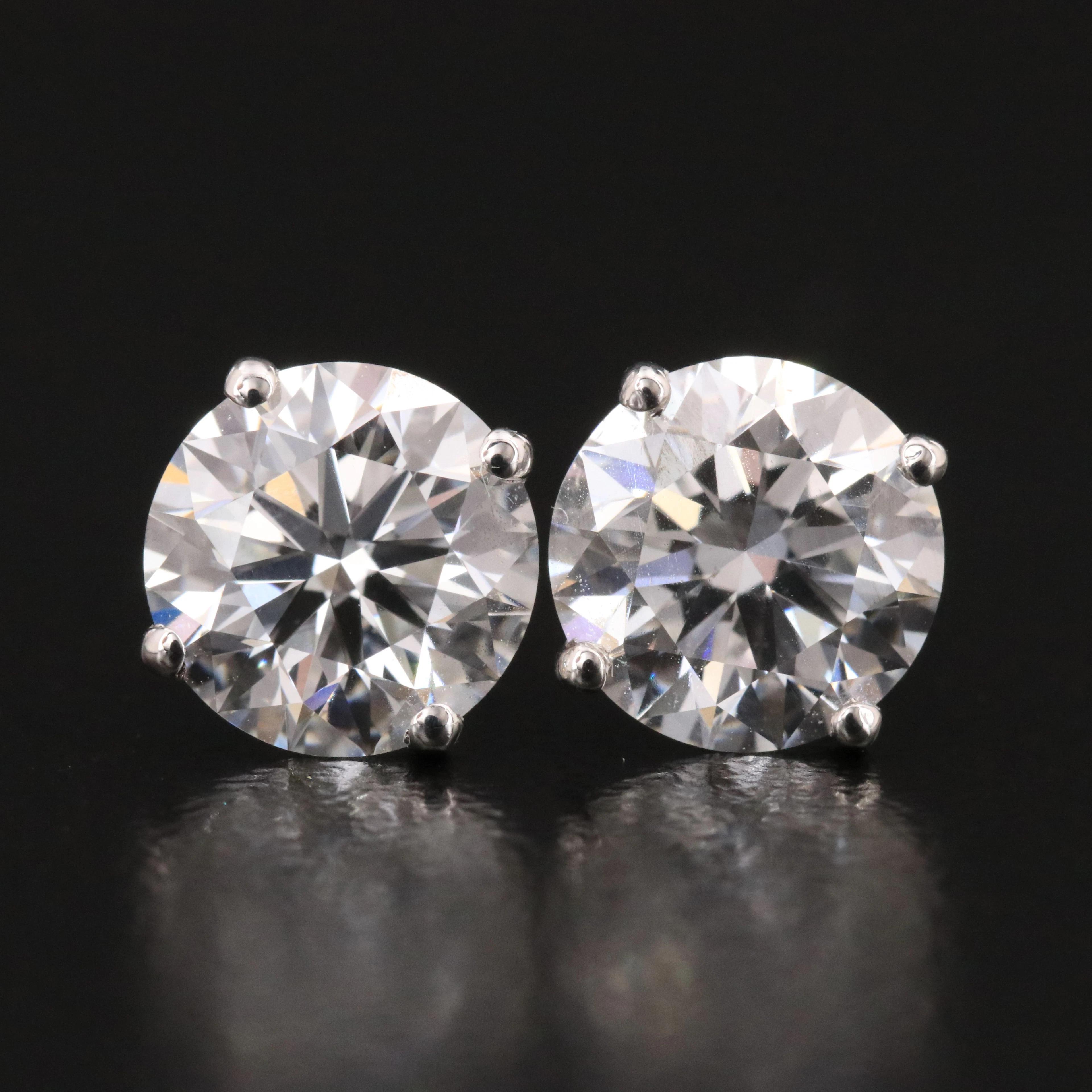 14K 3.00 CTW Lab Grown Diamond Solitaire Earrings with IGI Reports