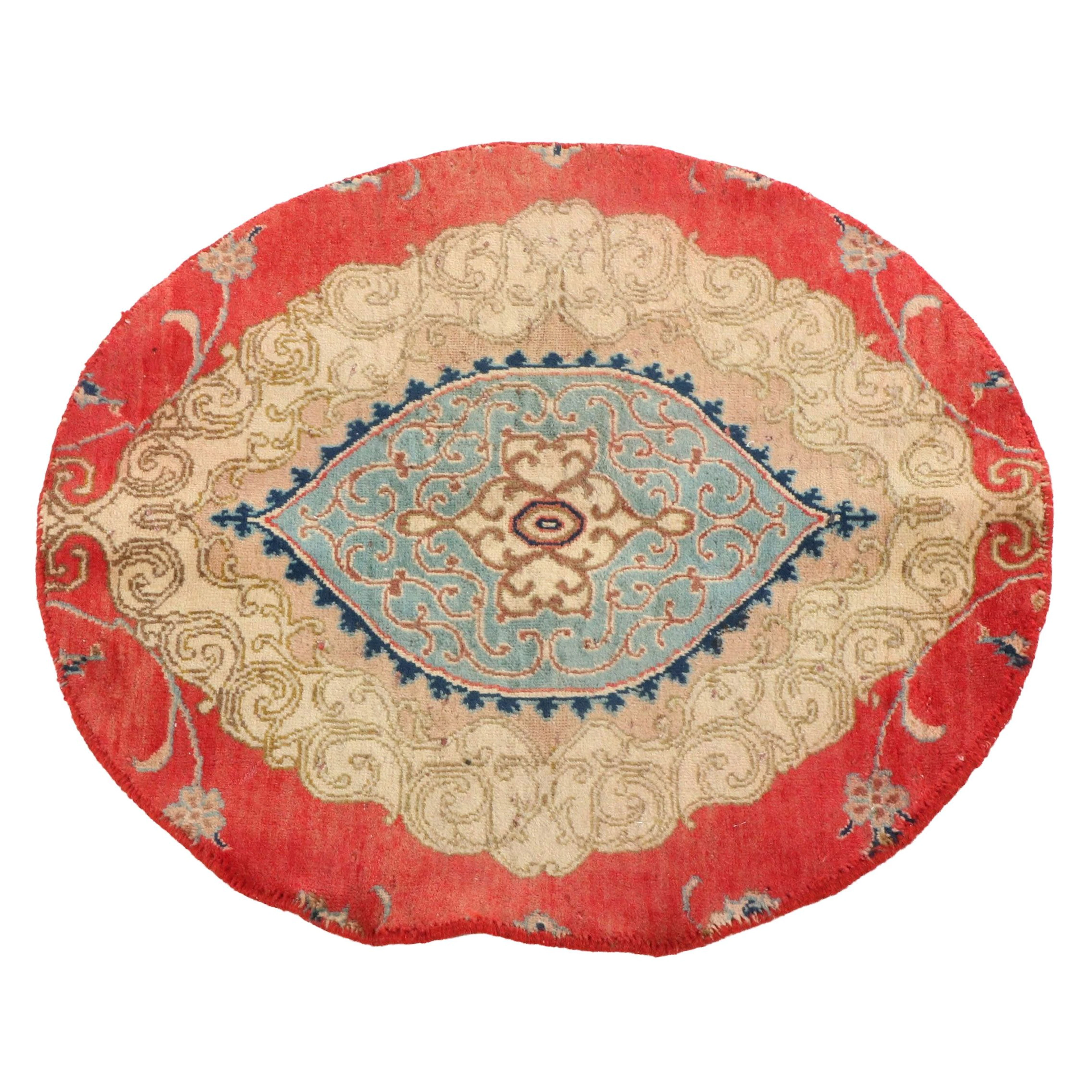 2'8 Round Hand-Knotted Persian Accent Rug