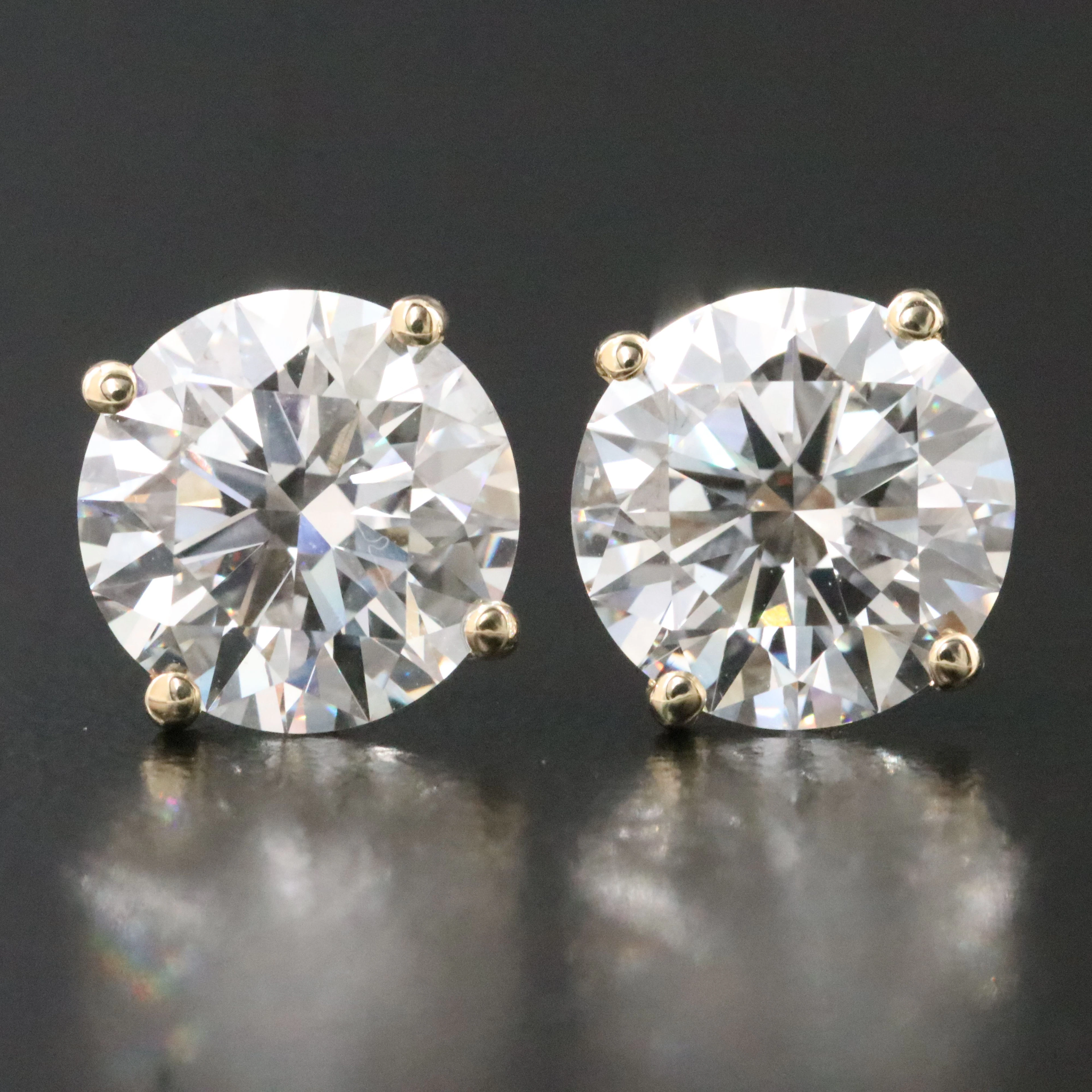 14K 6.16 CTW Lab Grown Diamond Solitaire Earrings with IGI Reports