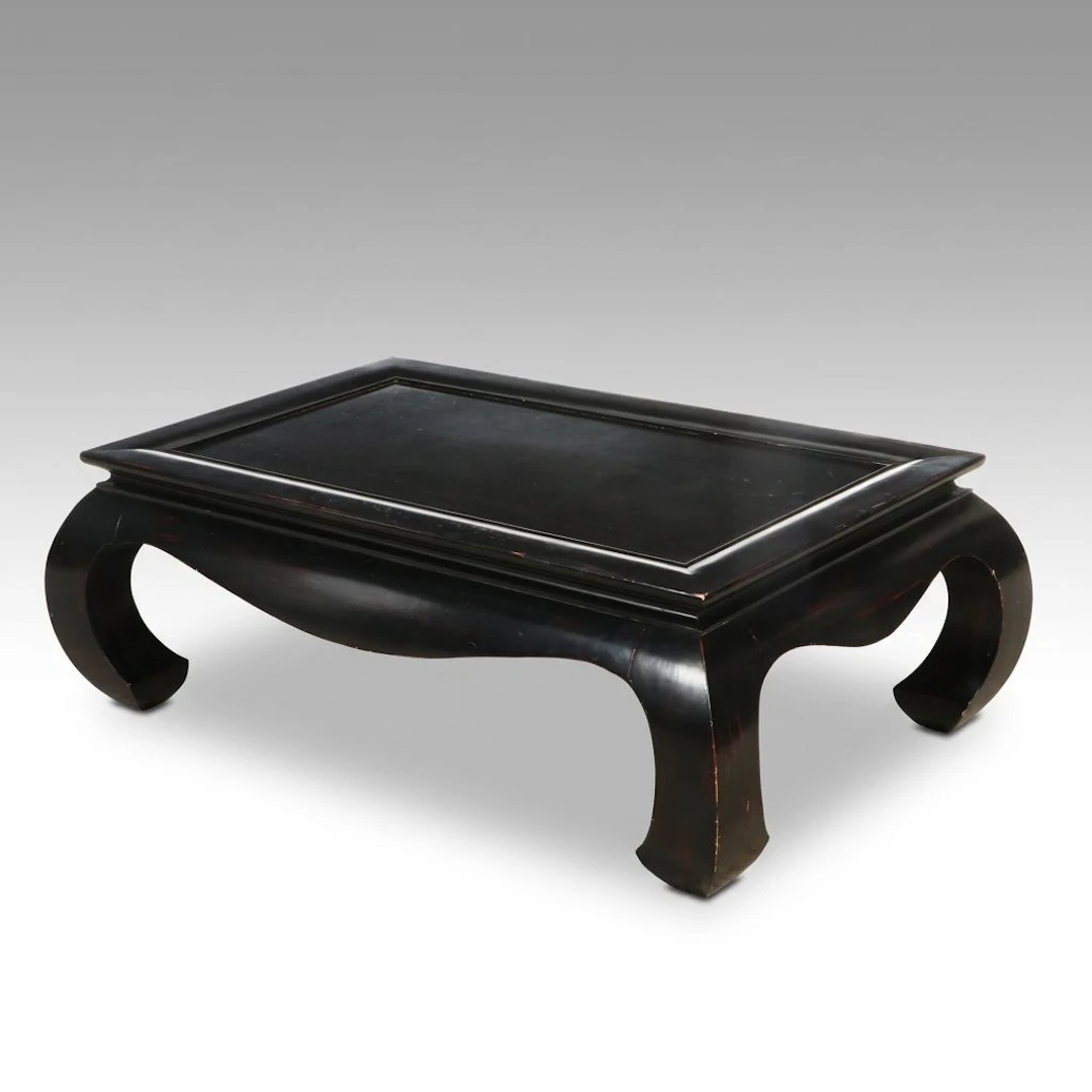Chinese Style Lacquered Wood Cocktail Table, Late 20th Century