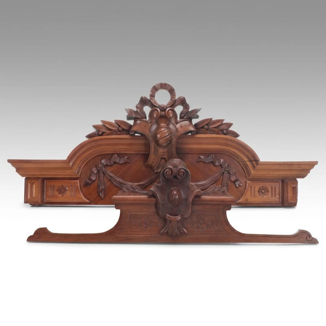 Louis XIV Style with Other Hand-Carved Wood Pediment, 19th Century