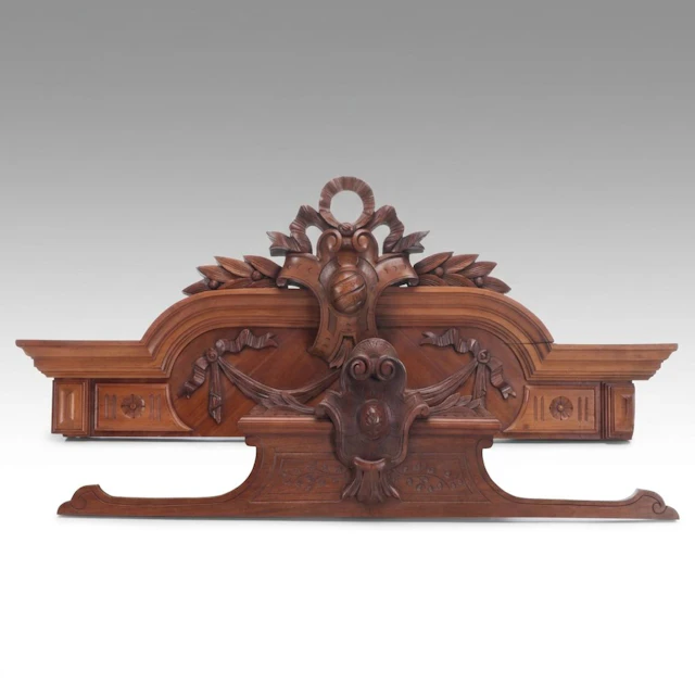 Louis XIV Style with Other Hand-Carved Wood Pediment, 19th Century
