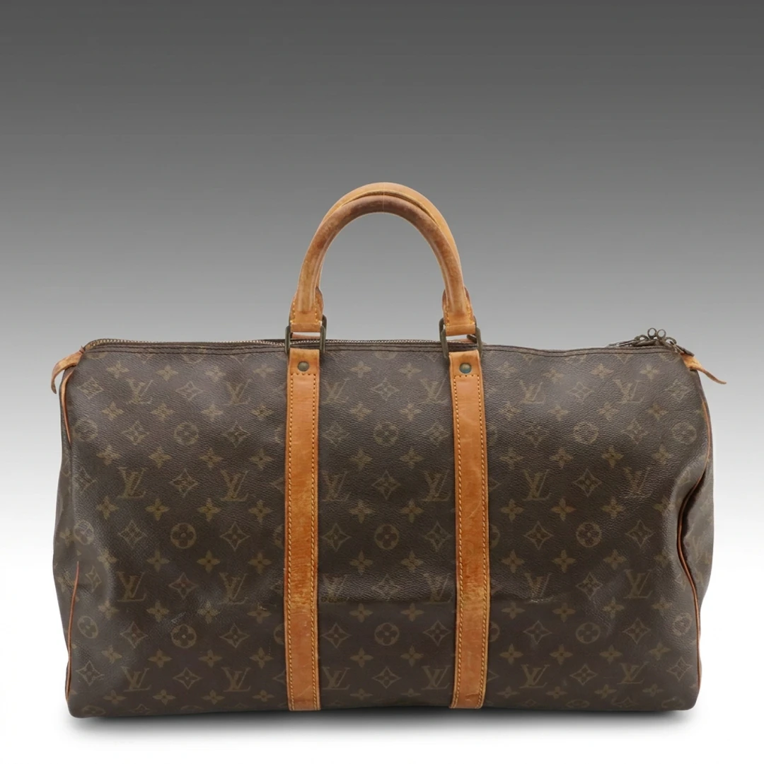 Louis Vuitton Keepall 50 Duffle Bag in Monogram Canvas and Leather, Vintage