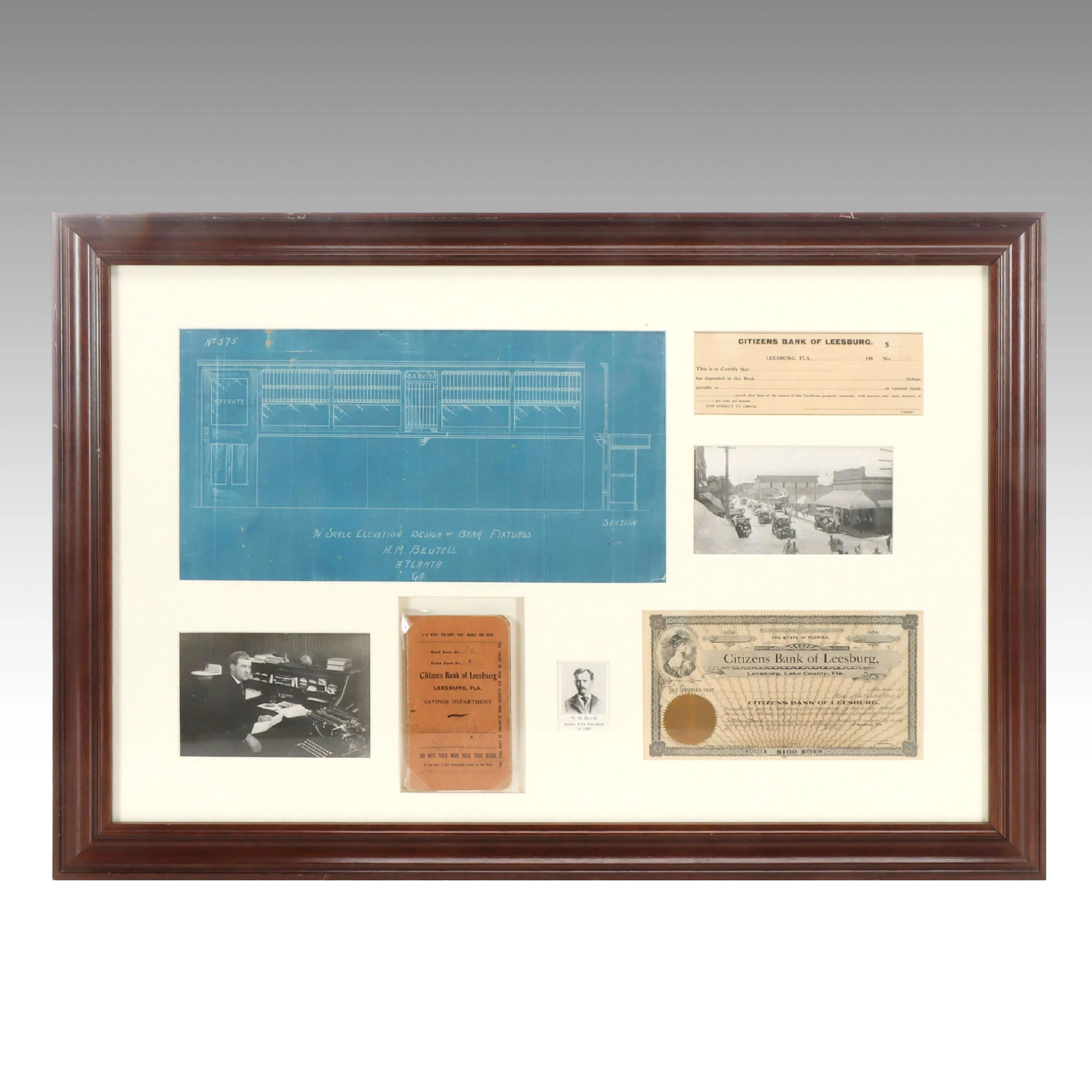 Citizen's Bank of Leesburg Certificates, Blueprint, Bank Good and Photo Prints
