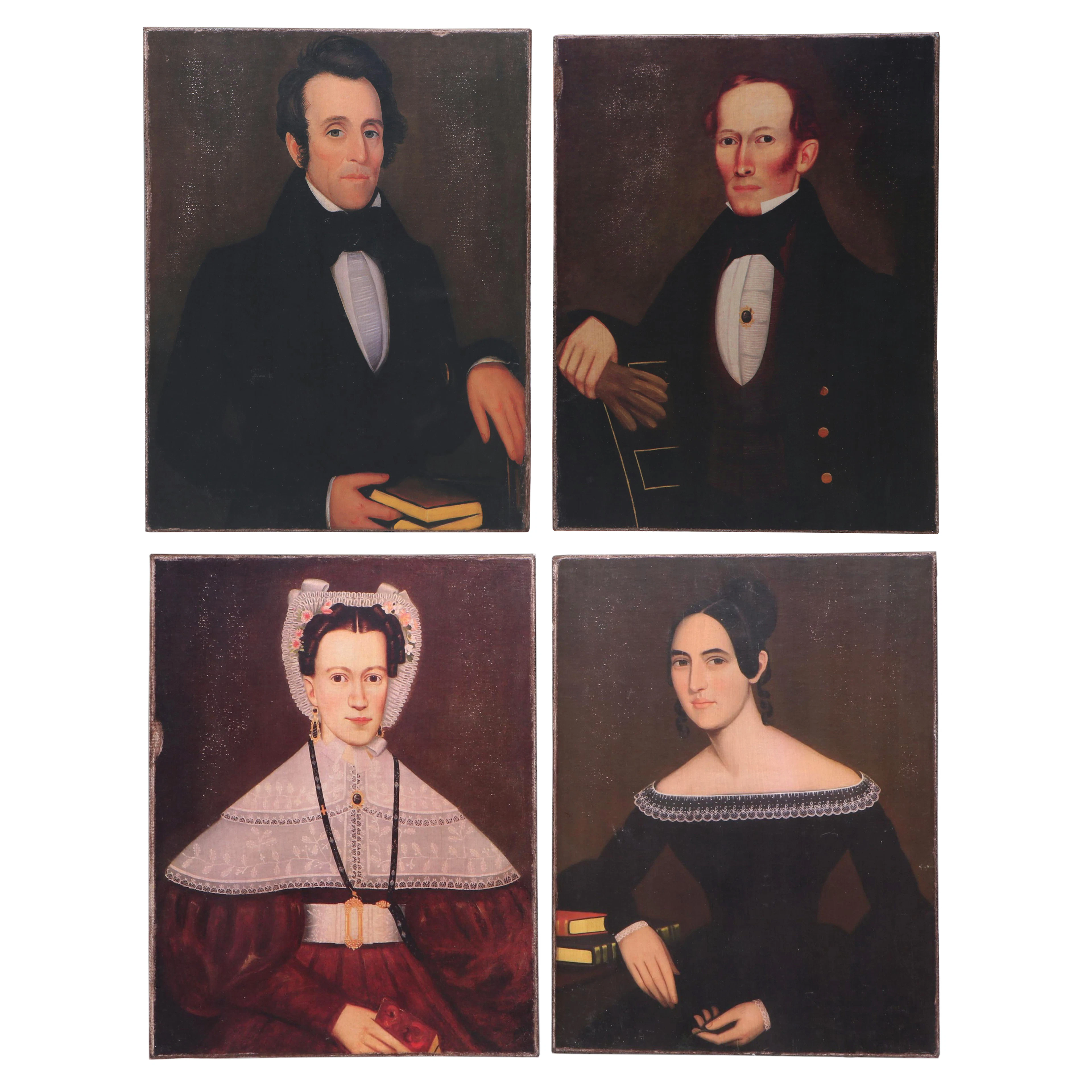 Earlythings 1776 Primitive Portrait Reproduction Prints on Canvas Board
