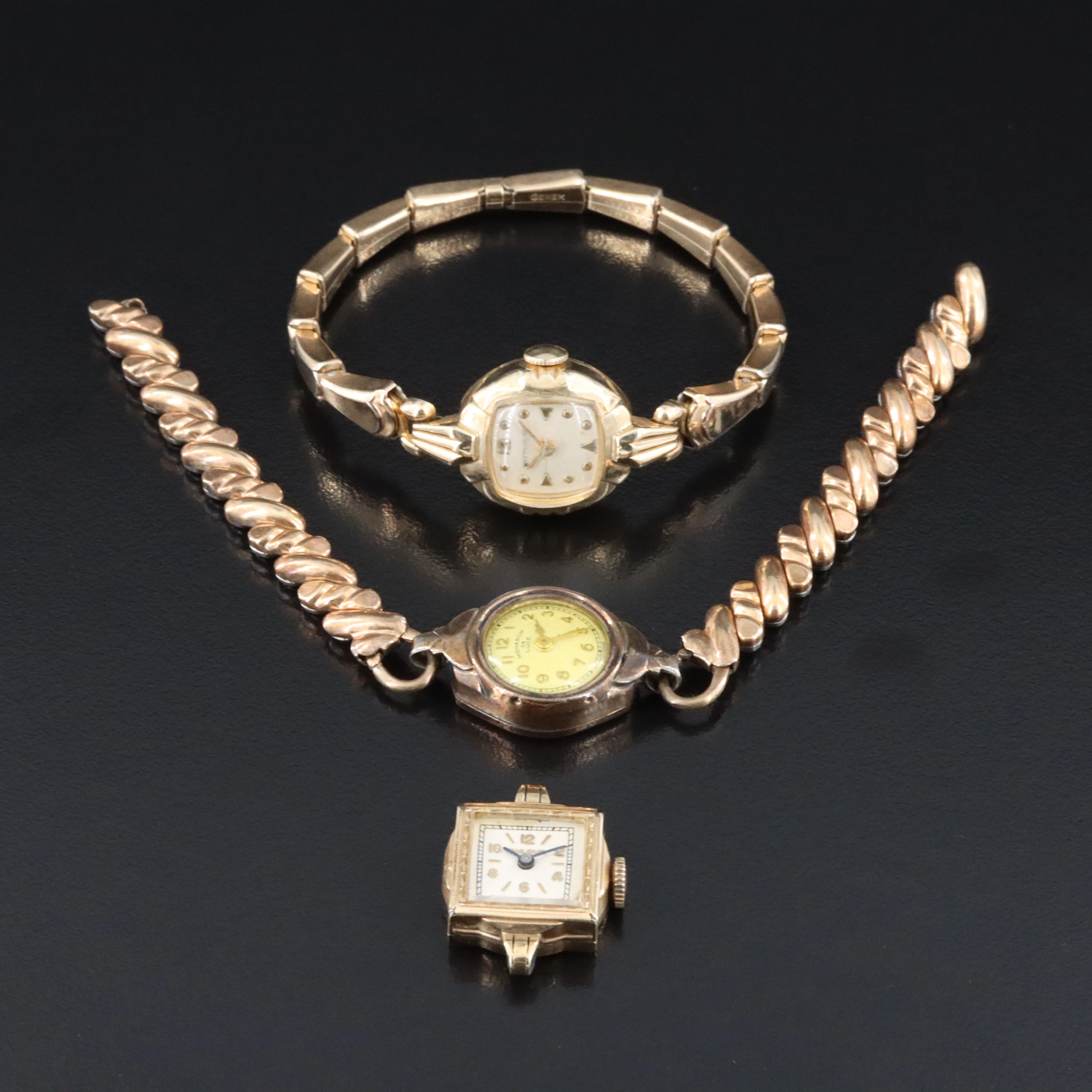 Wittnauer, Bulova and Monarch Gold-Filled and Plated Stem Wind Watch Selection