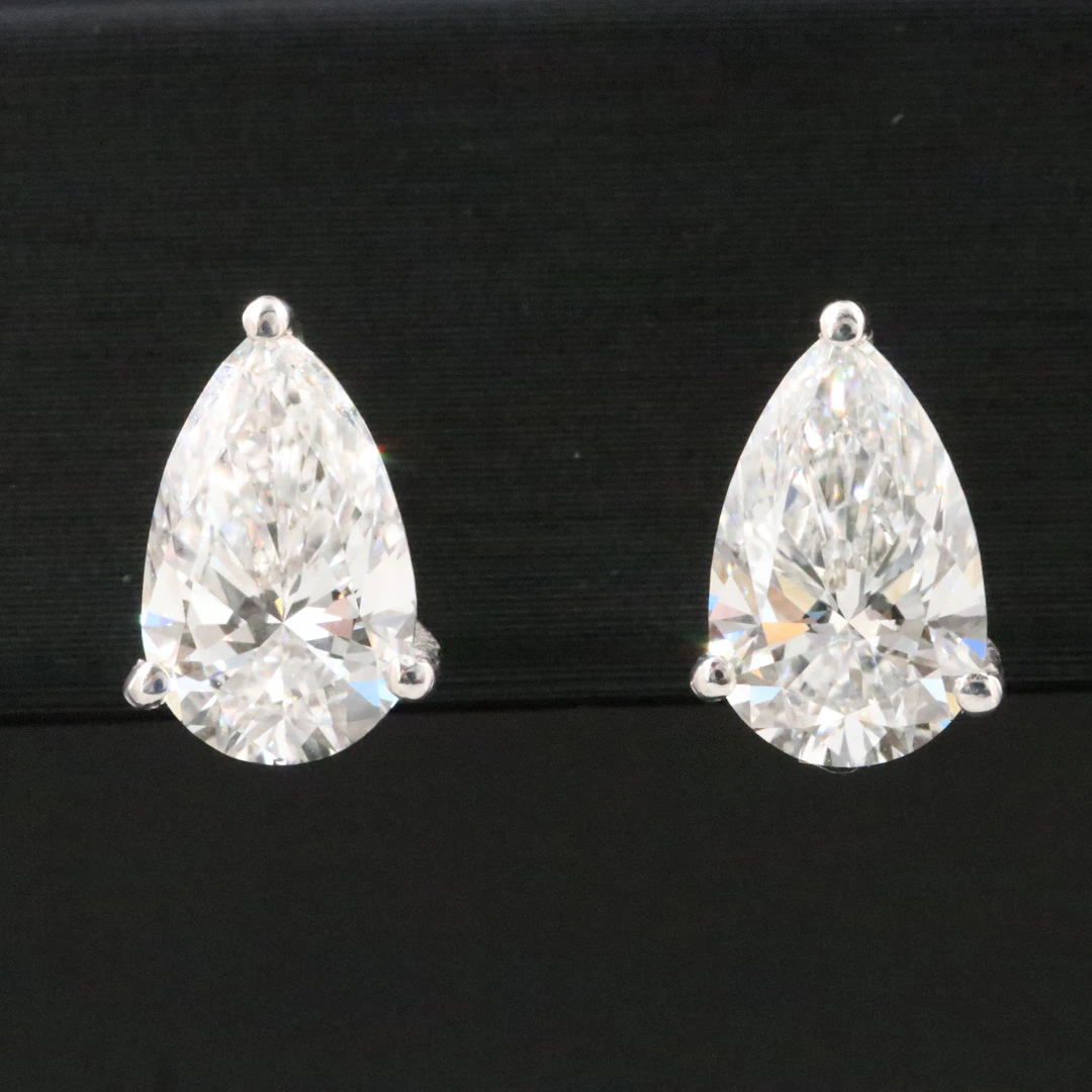 14K 2.83 CTW Lab Grown Diamond Stud Earrings with IGI Reports