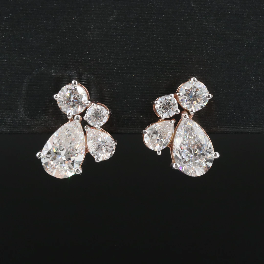 14K Rose Gold 1.51 CTW Lab Grown Diamond Earrings