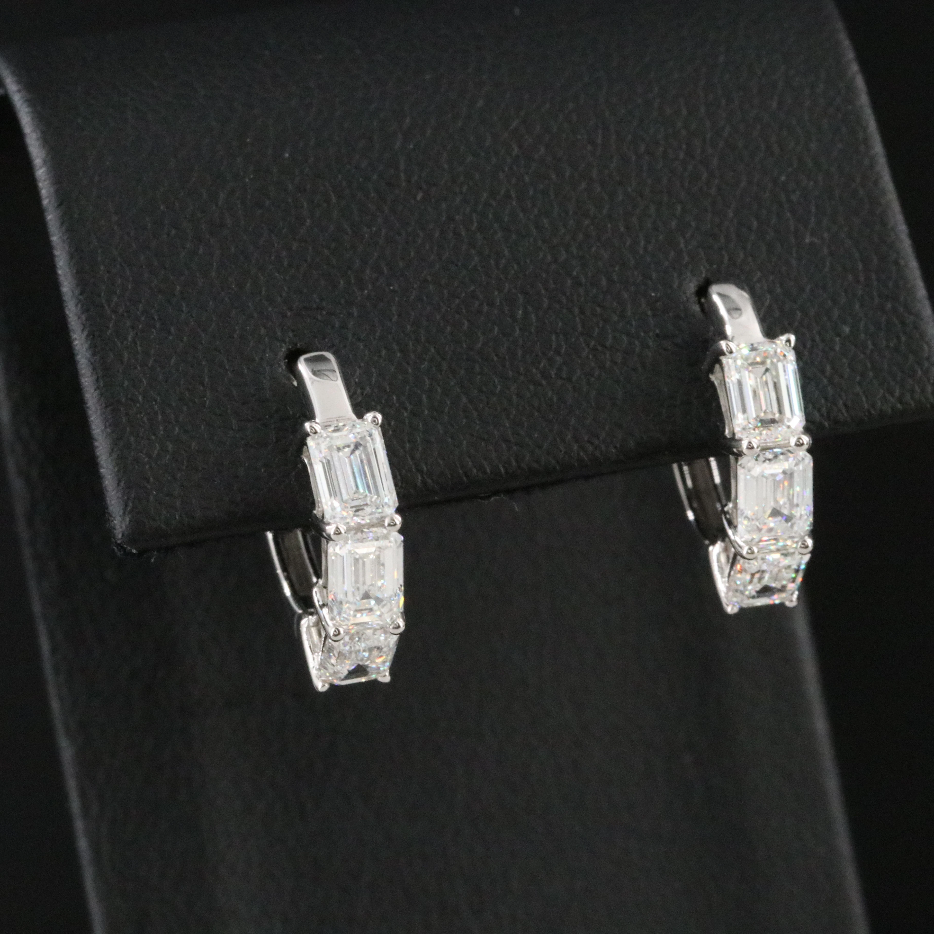 Platinum 2.28 CTW Diamond Huggie Hoop Earrings with GIA Reports