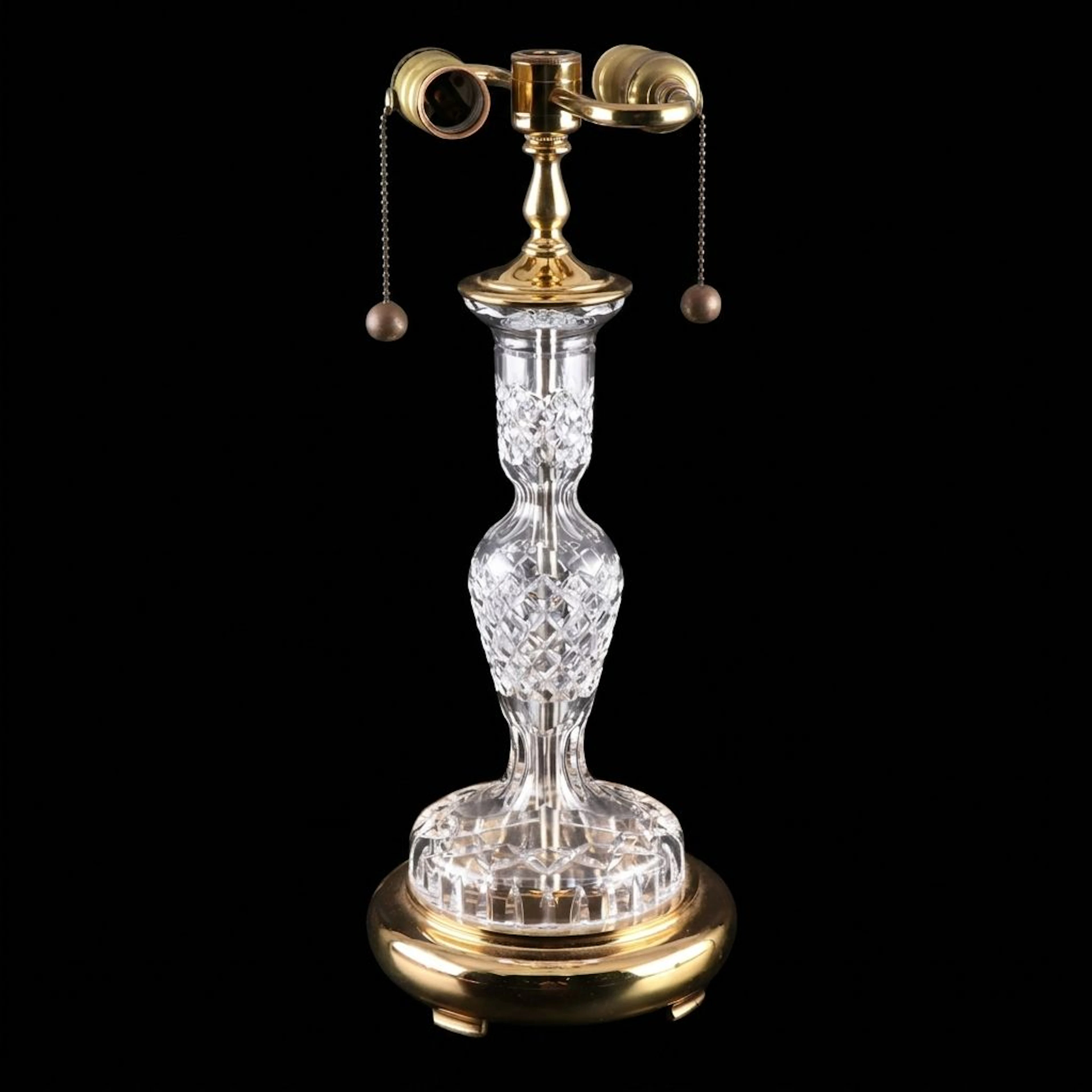 Waterford Crystal and Brass Table Lamp