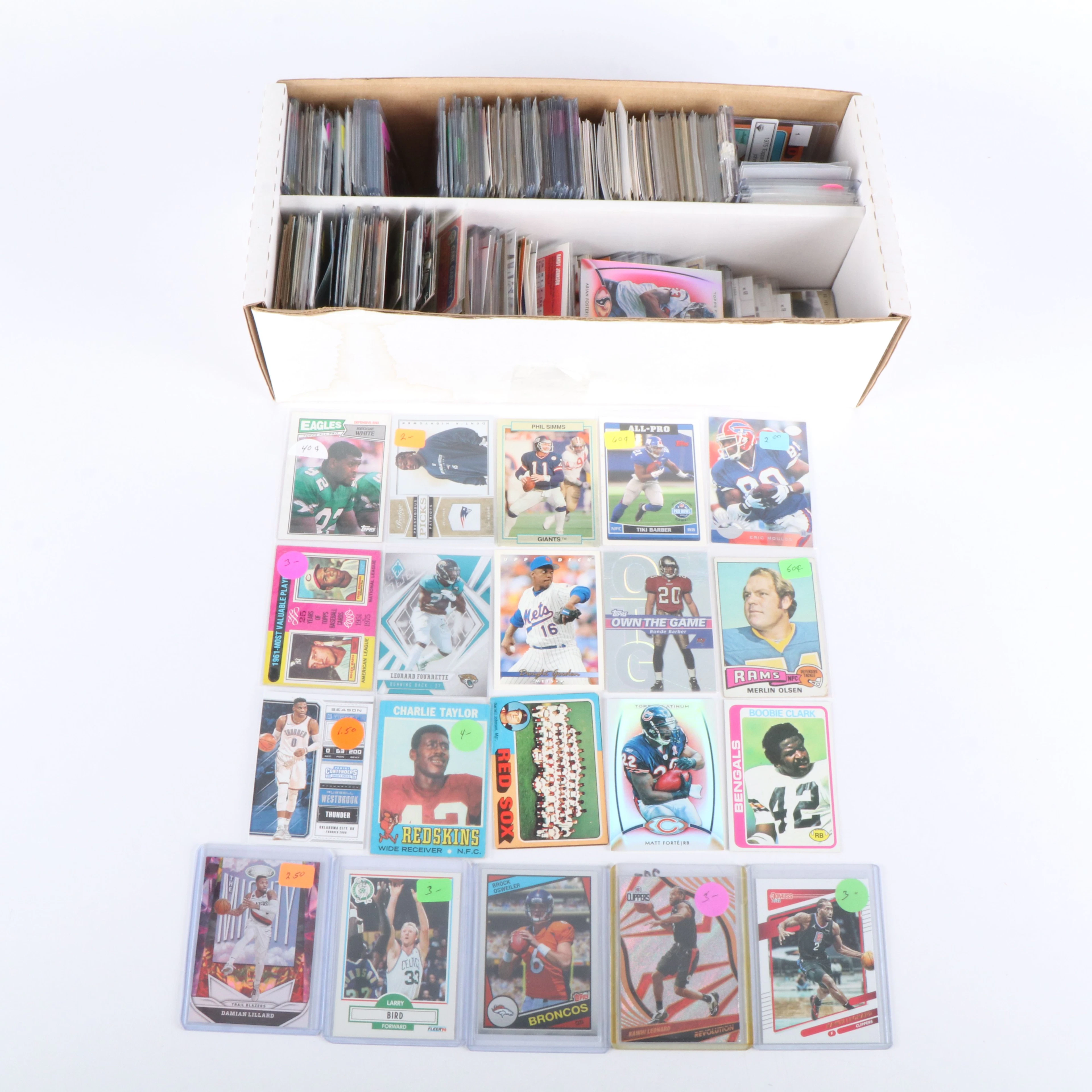 Approximately 400 Vintage to Modern Football, Baseball, and Basketball Cards