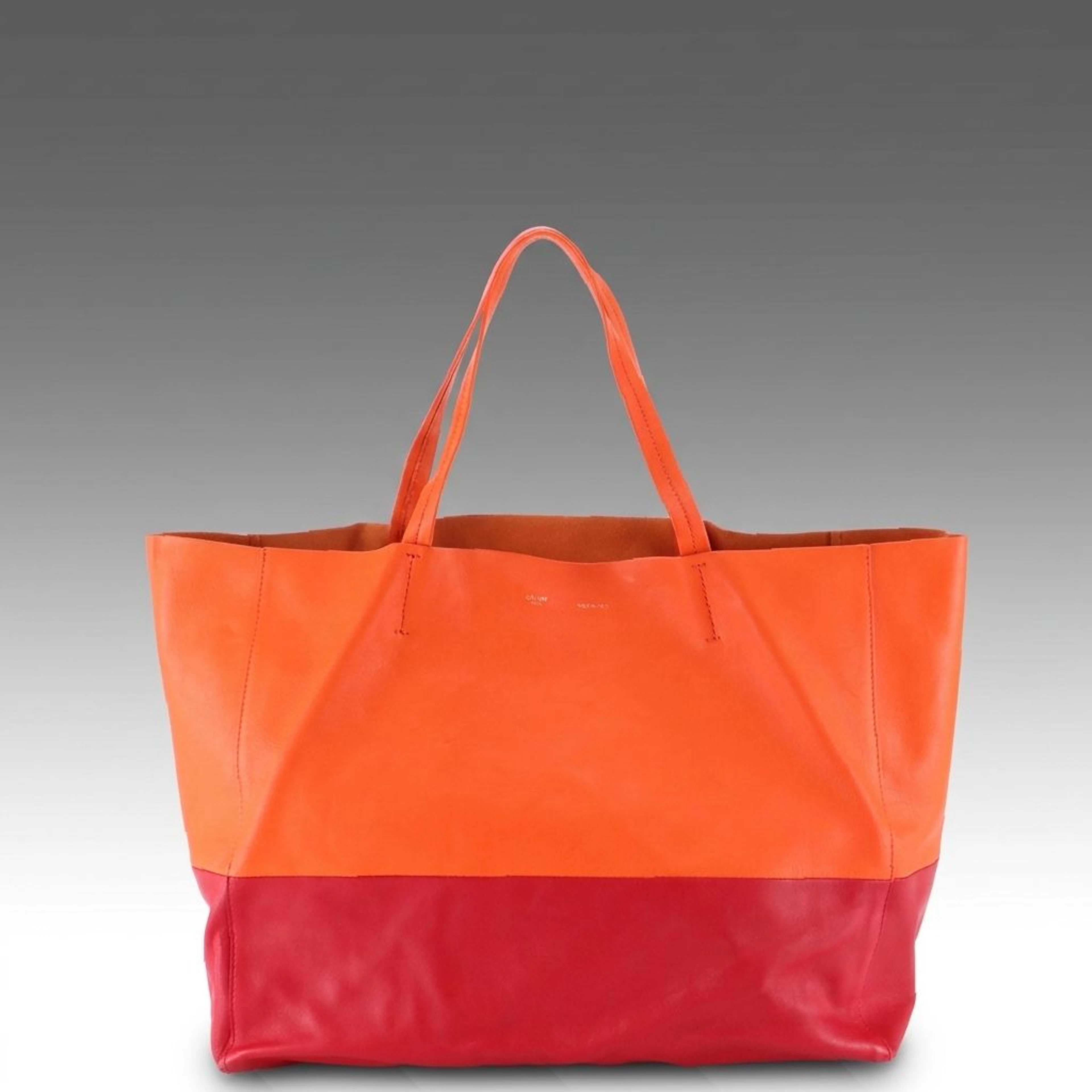 Céline Horizontal Cabas Tote Bag in Bicolor Lambskin Leather