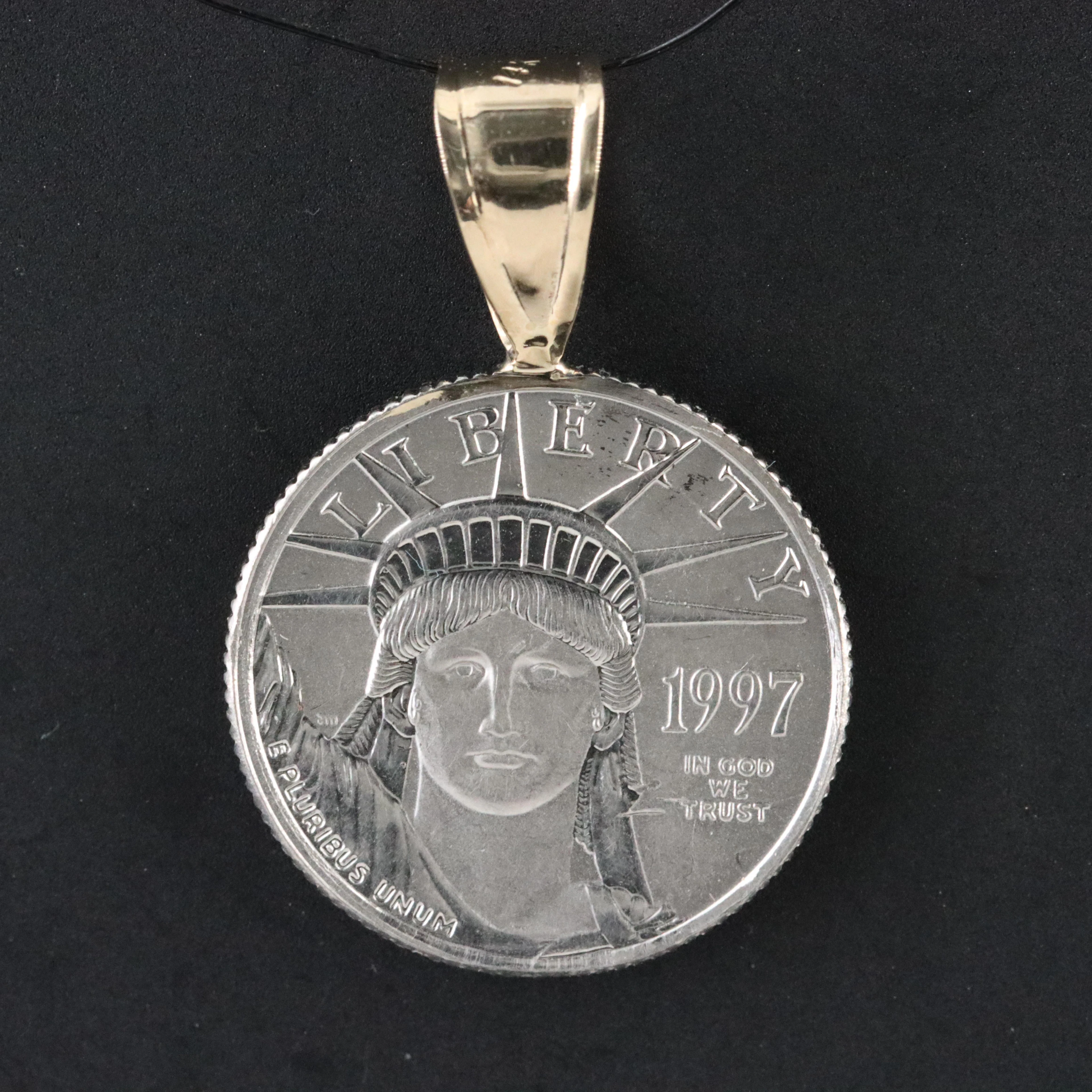 14K and 1997 $10 1/10th Oz. Platinum Eagle Bullion Coin Pendant