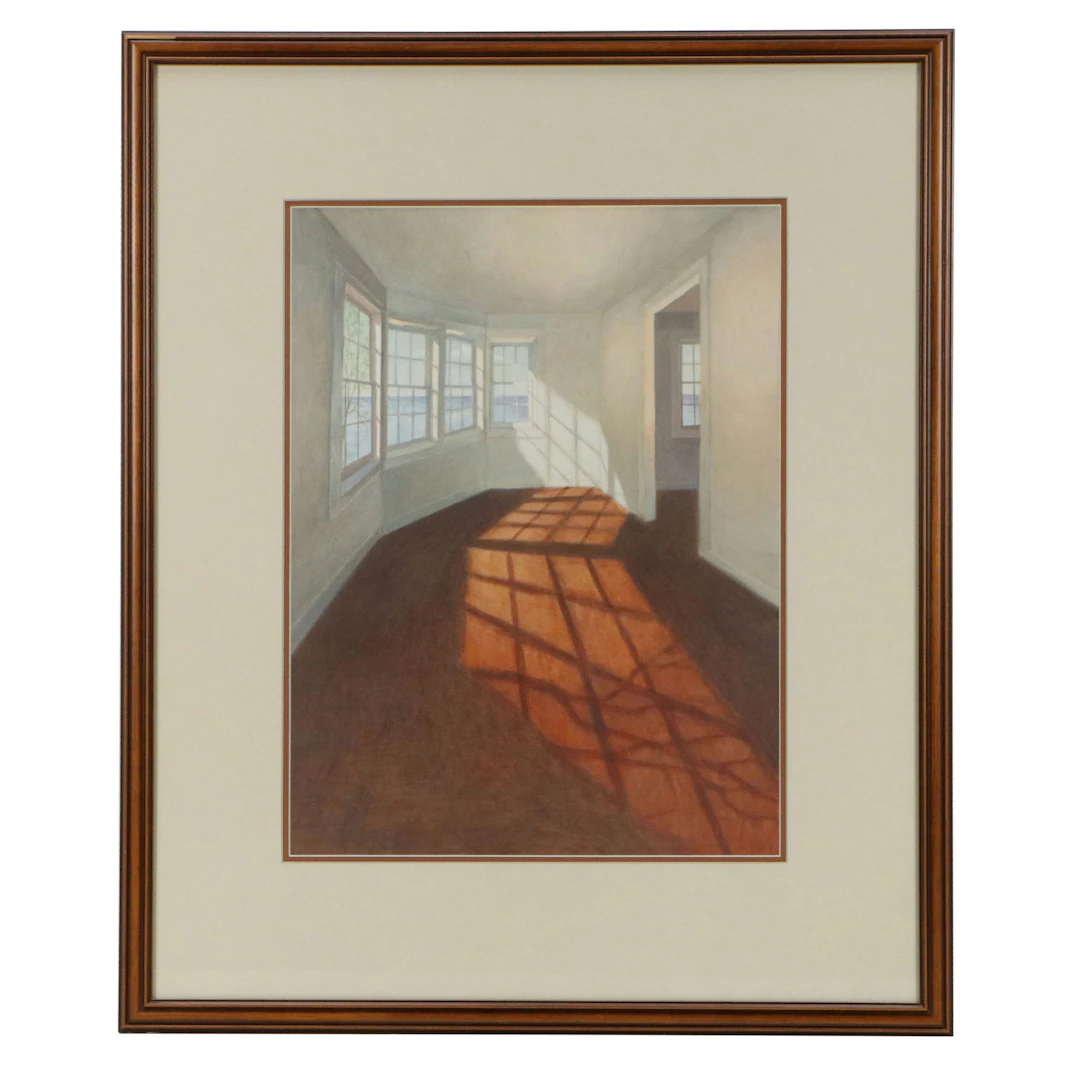 Michael Hunter Egg Tempera Painting of Unfurnished House