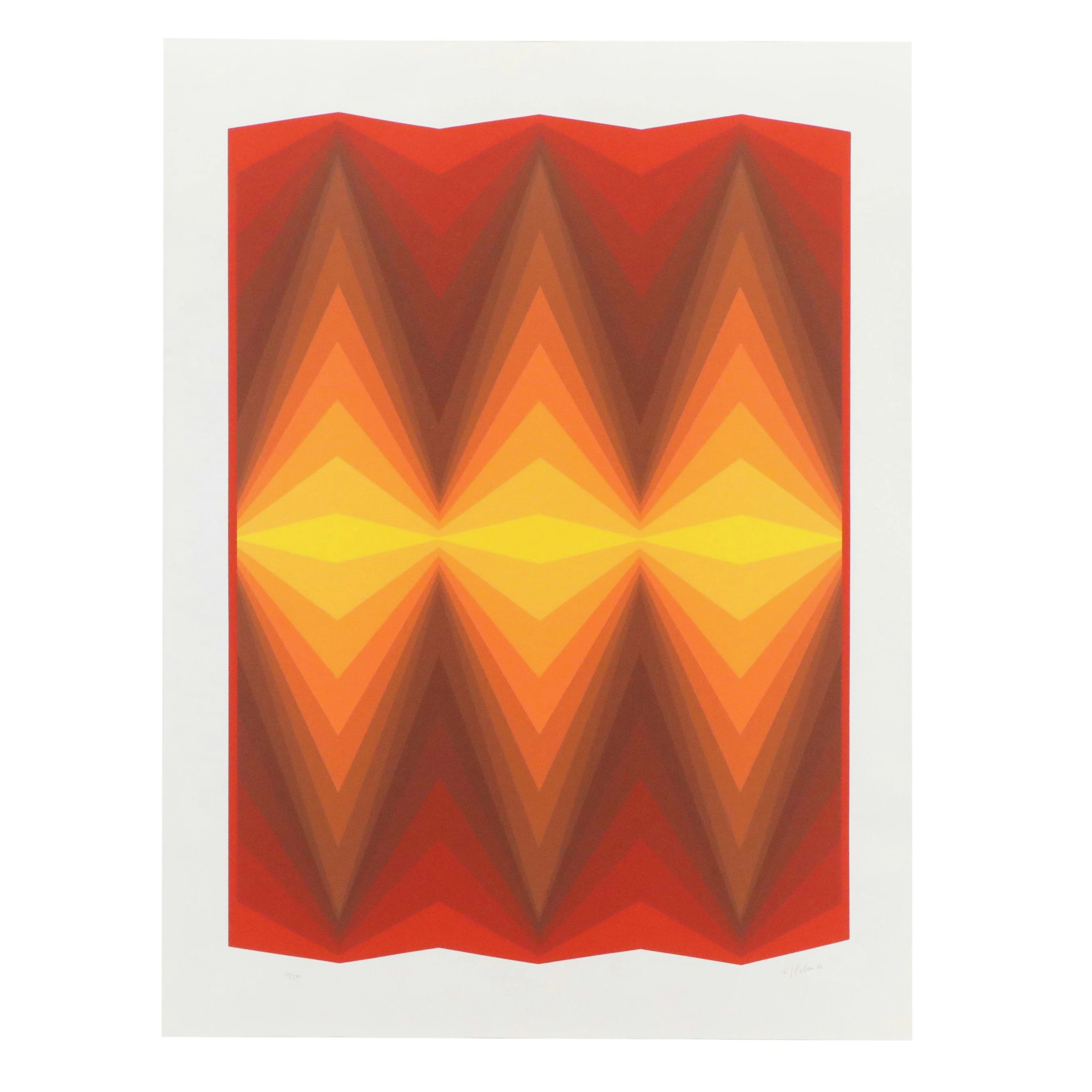 Jürgen Peters Op Art Serigraph, 1980